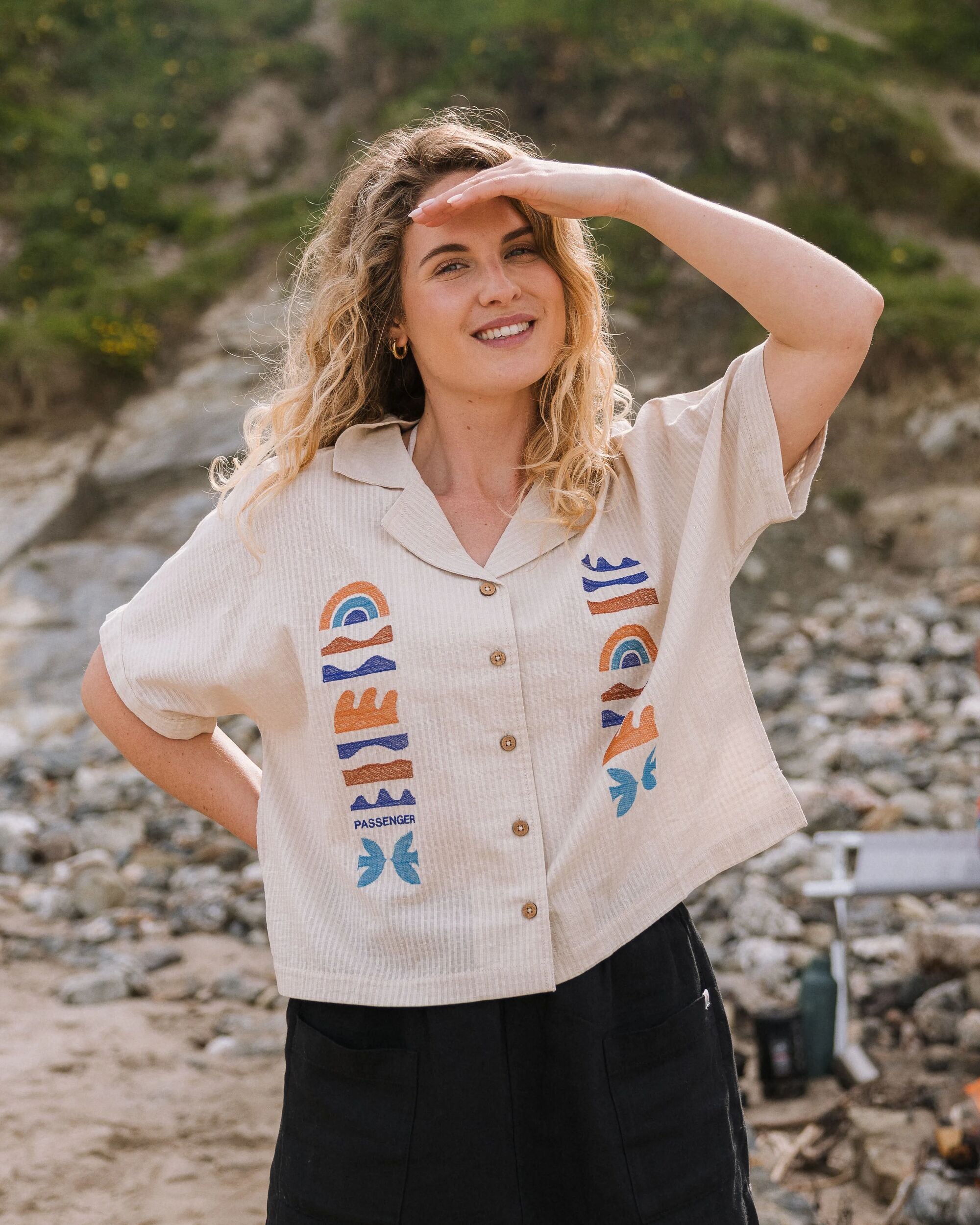 Arden Organic Cotton Short Sleeve Shirt Vintage White – Passenger