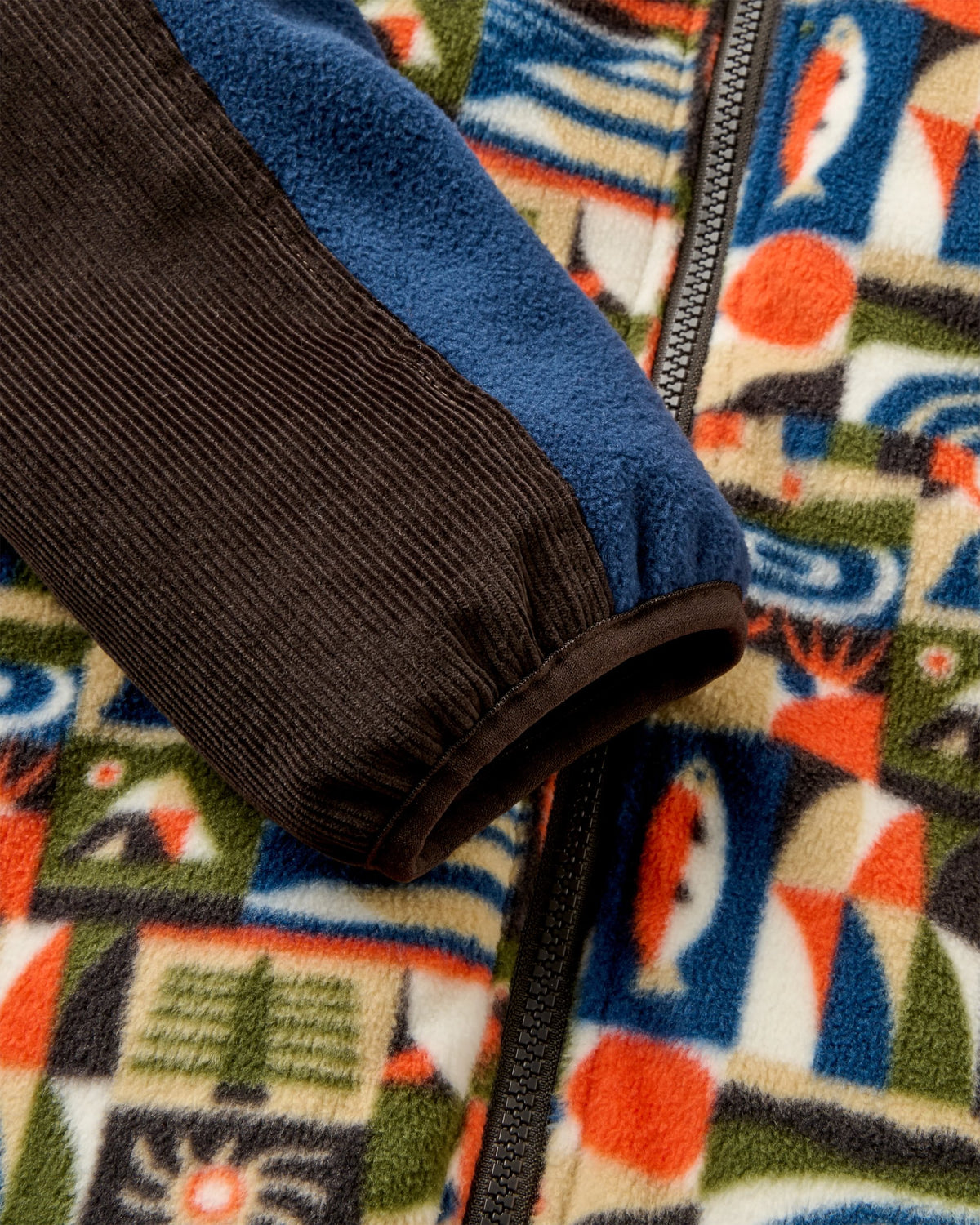 Set Off Corduroy Fleece - Lost On Purpose Khaki - Flatlay