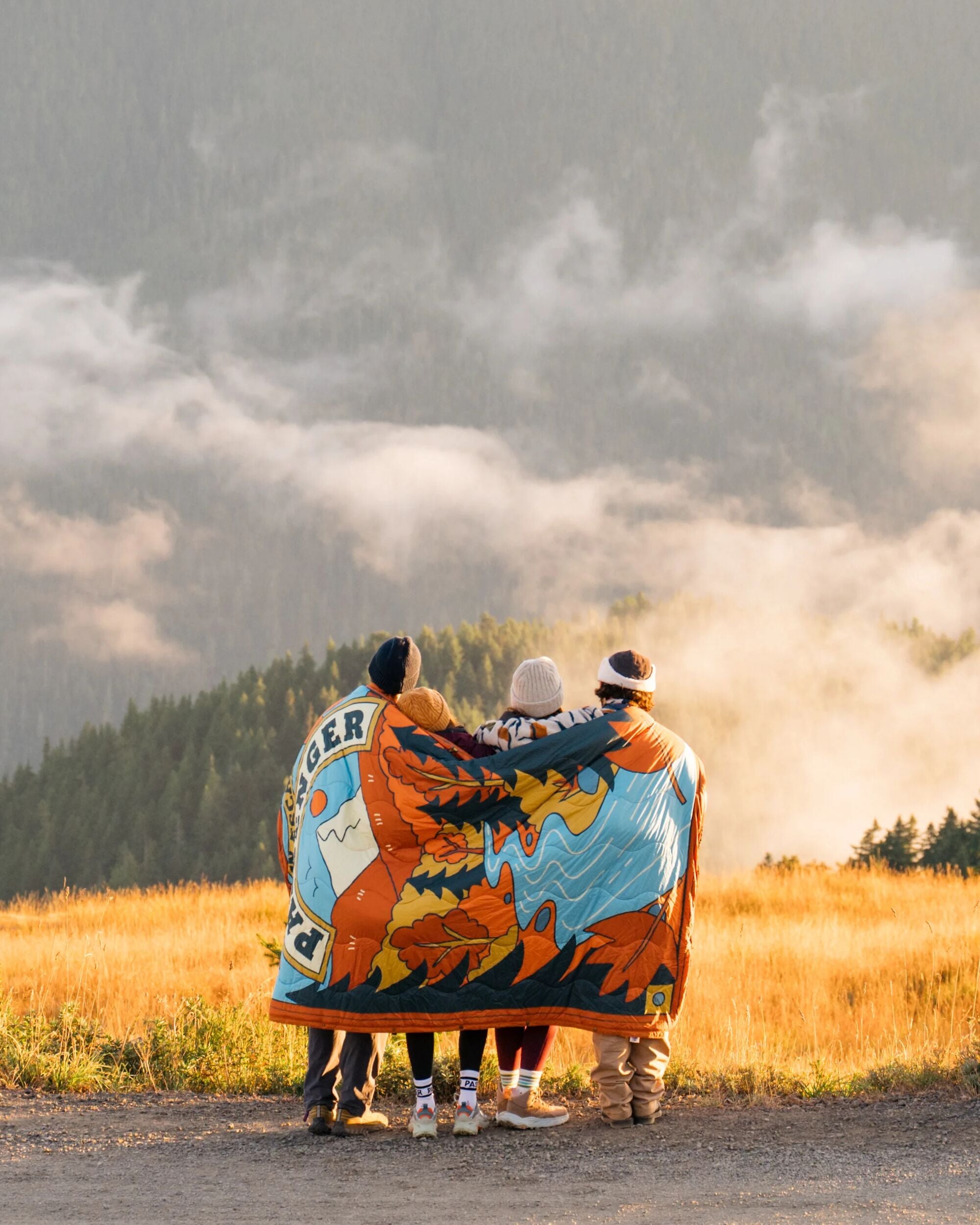 Cabin Recycled Sherpa Blanket - Retro Orange - Lifestyle