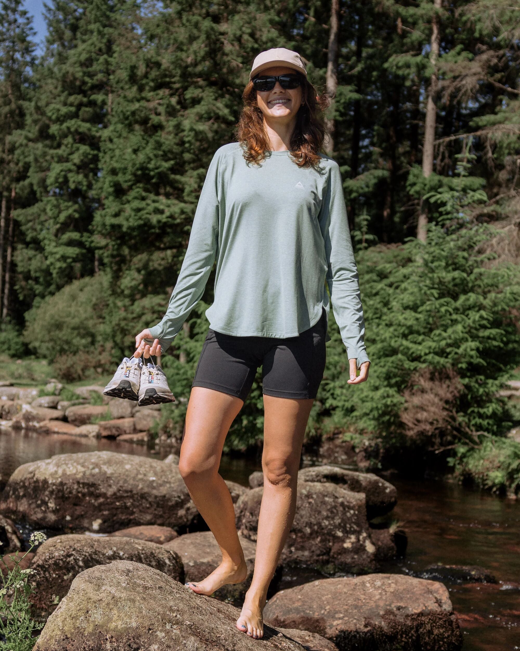 Sunvale Lightweight UPF50 LS T-Shirt - Pistachio Marl - Lifestyle