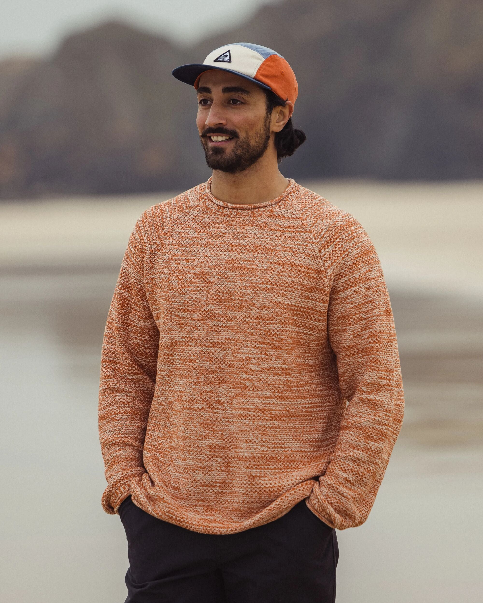 Shore Organic Cotton Knitted Jumper Sunset Orange – Passenger