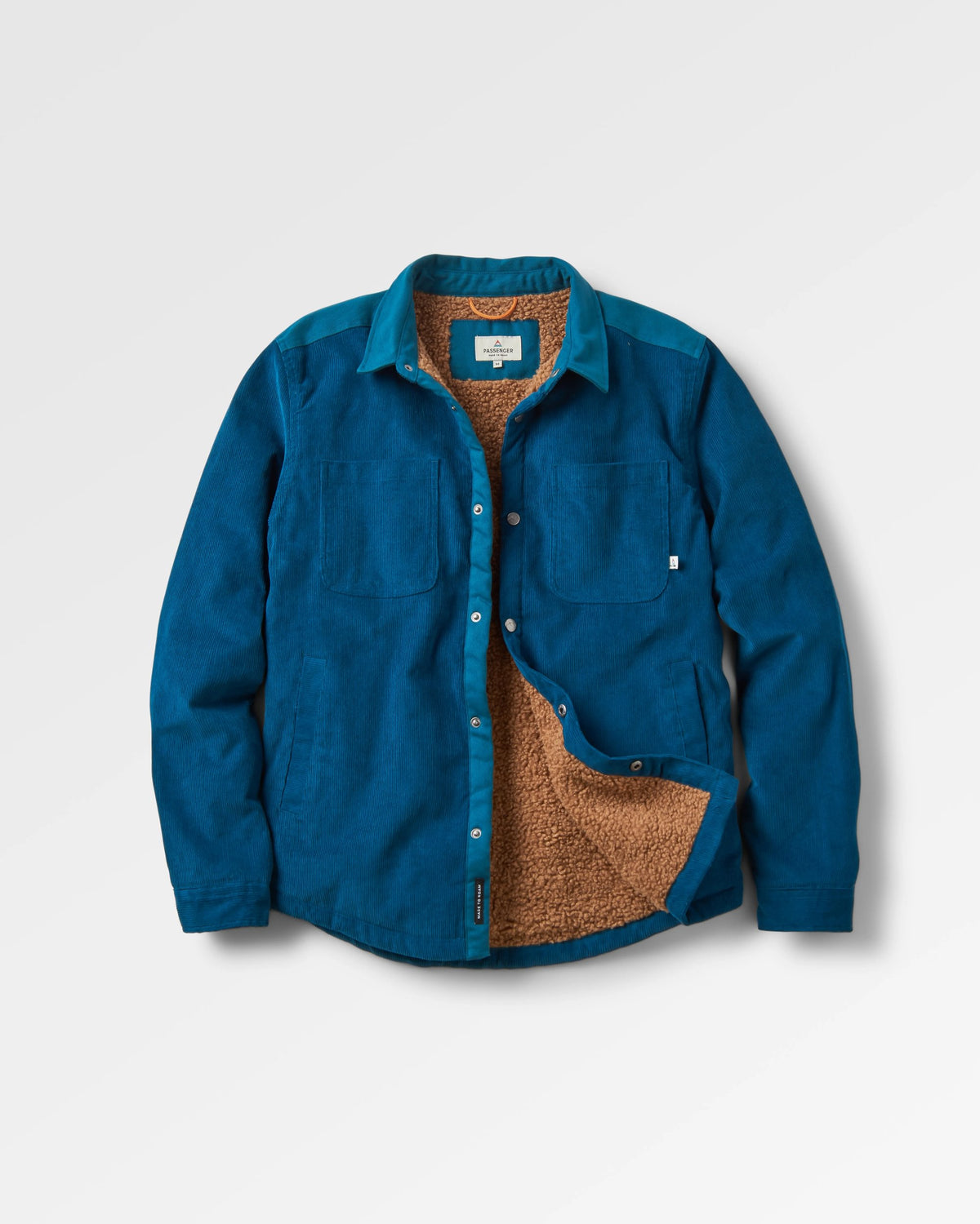 Kodiak Sherpa Lined Cord Overshirt - Tidal Blue - Flatlay