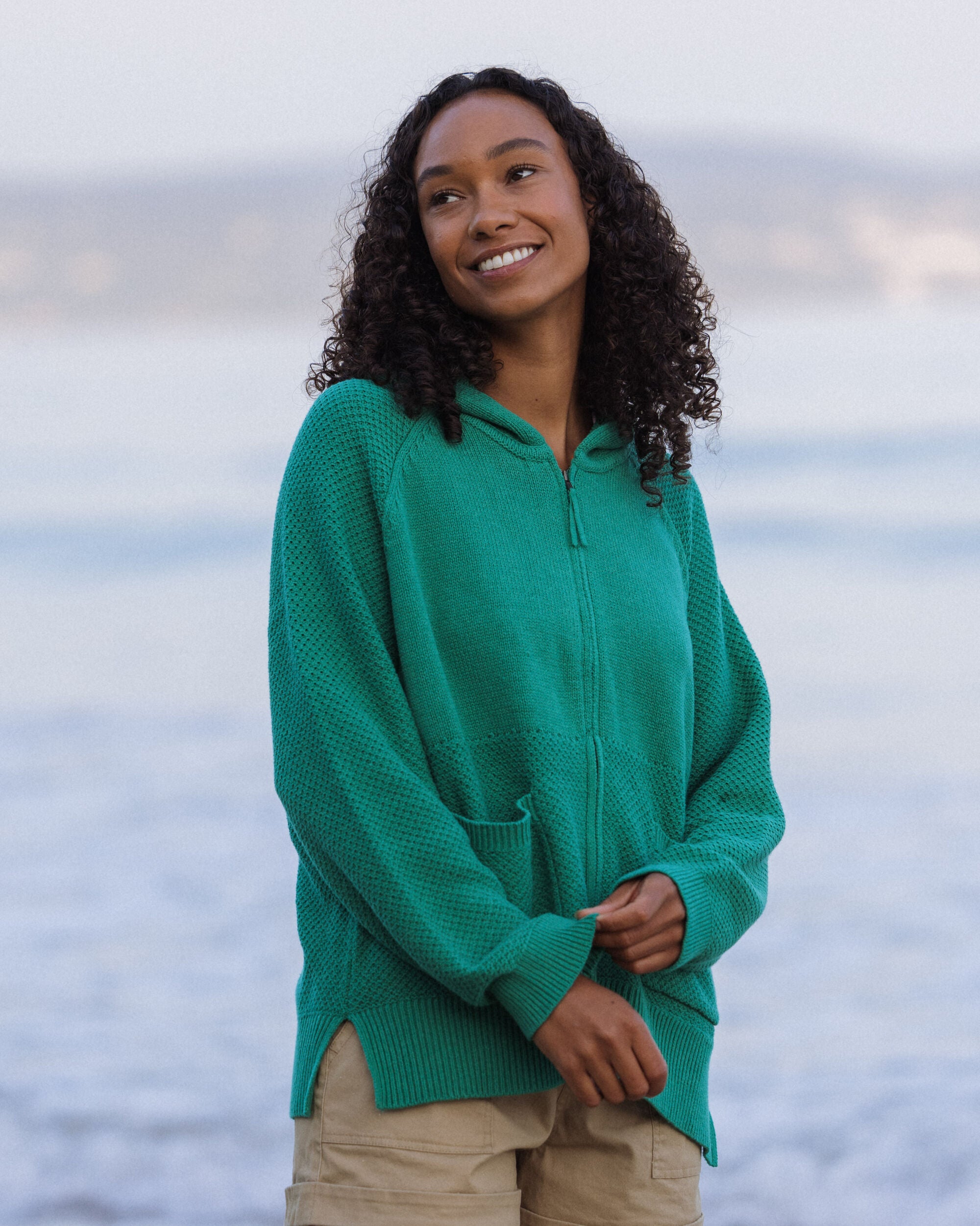 Cove Full Zip Knitted Hoodie Greenlake – Passenger