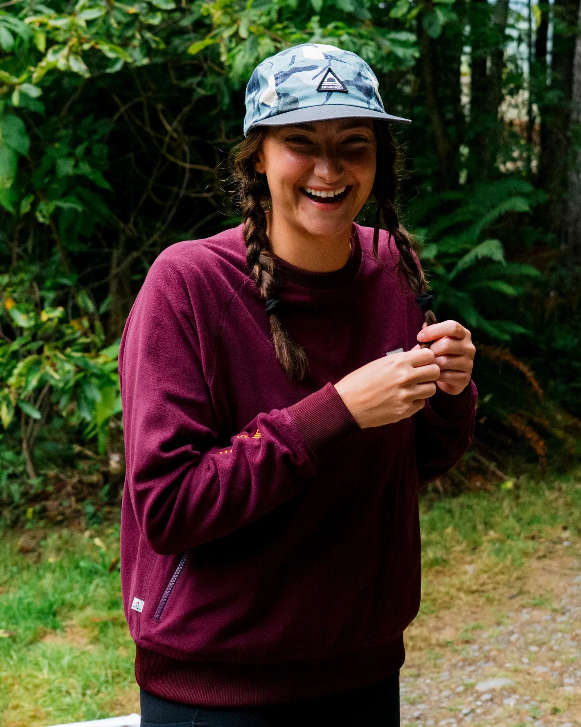 Ayla Micro Polartec® Crew Fleece - Fig - Lifestyle