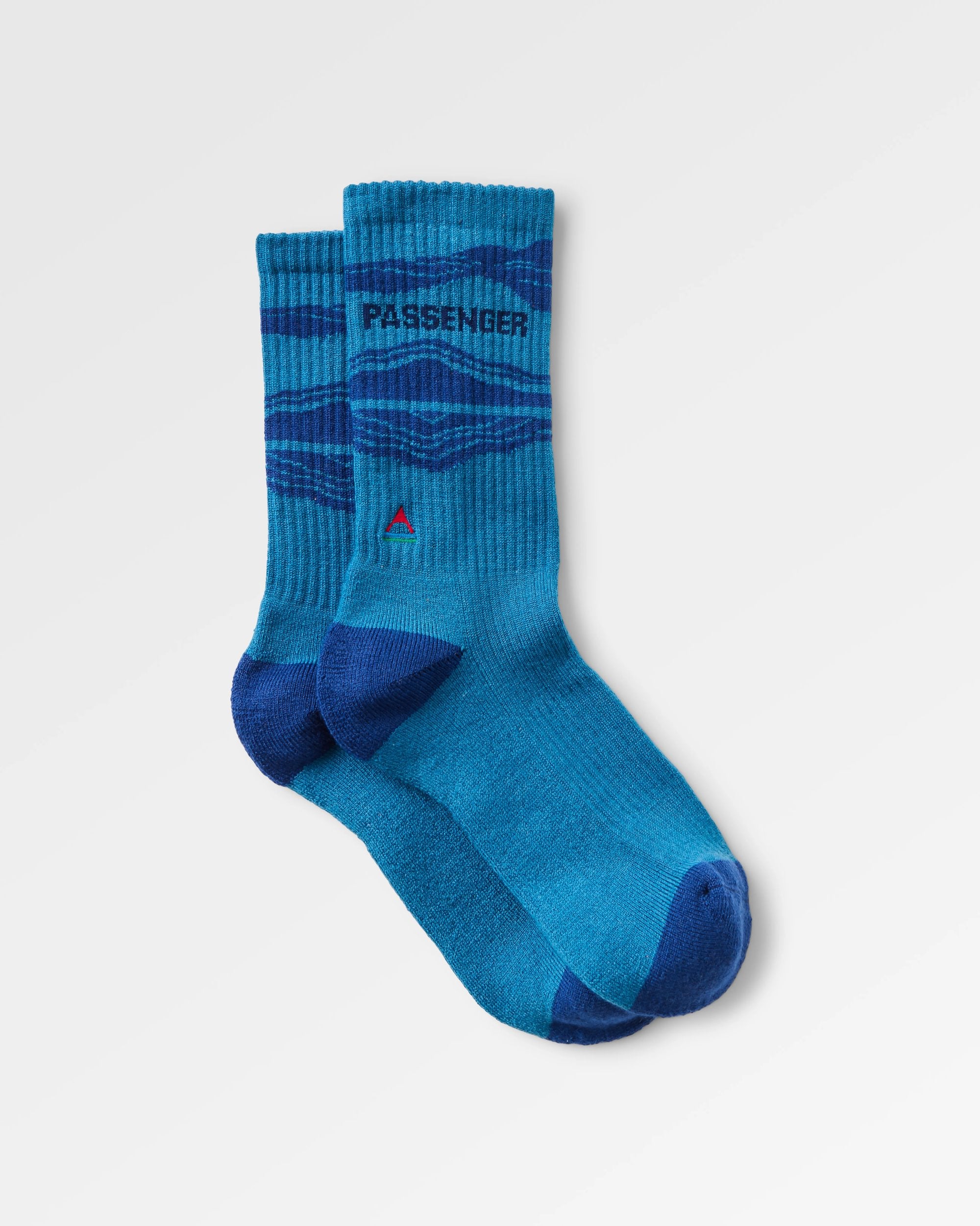 Tahola Merino Socks - Blue Steel - Flatlay