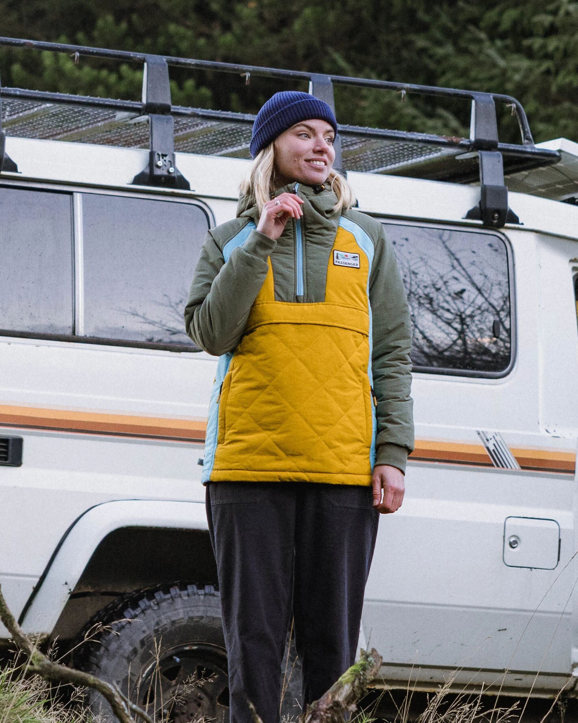 Ocean Insulated Anorak Dusty Olive/Heritage Yellow – Passenger