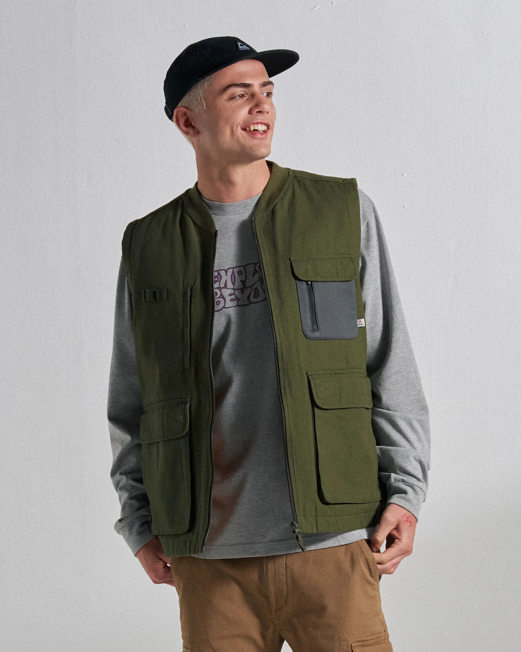 Explorers Organic Cotton Canvas Gilet Khaki – Passenger