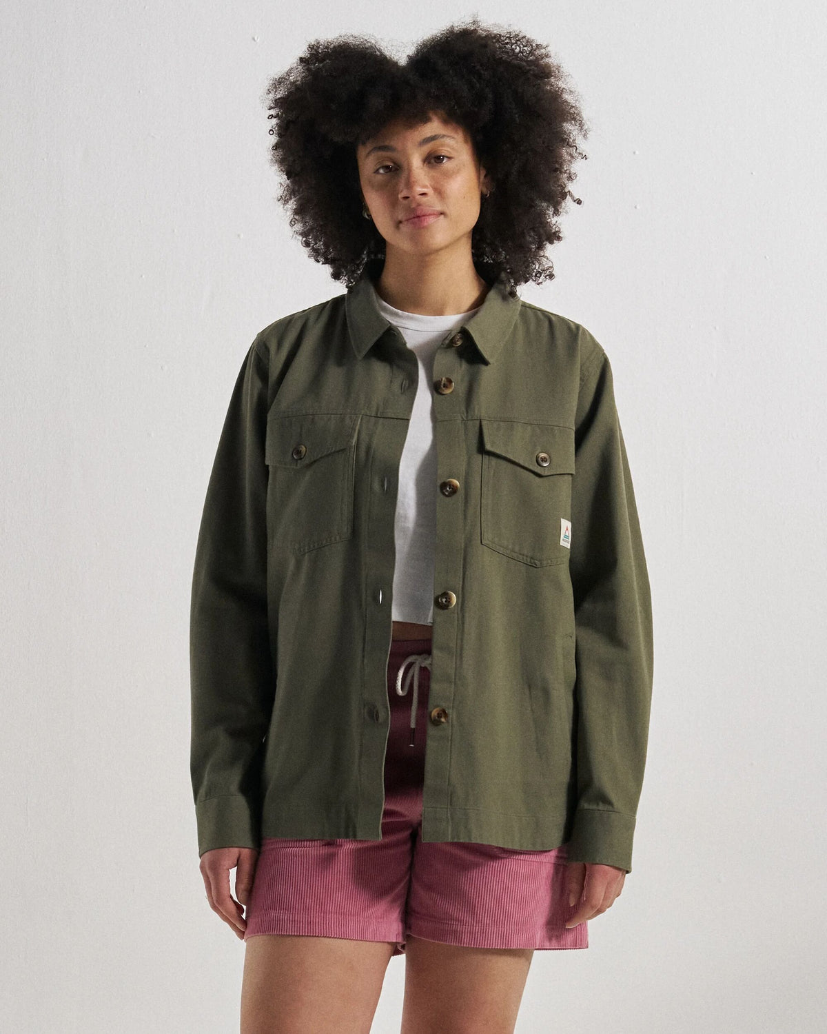 Stella LS Shirt - Dusty Olive - Studio Model