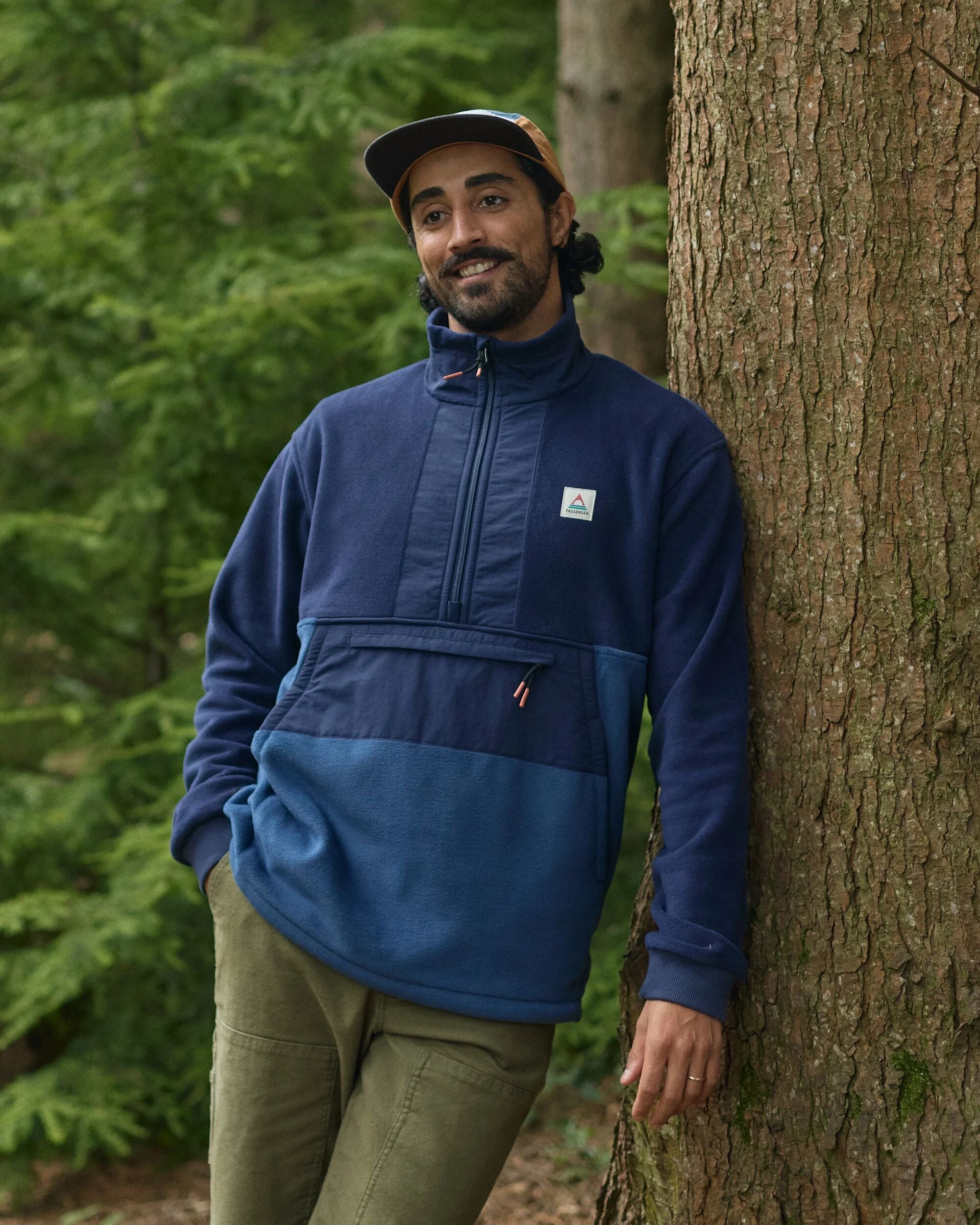 Woodland Hoodless Recycled Polartec® Fleece Rich Navy/Dark Denim