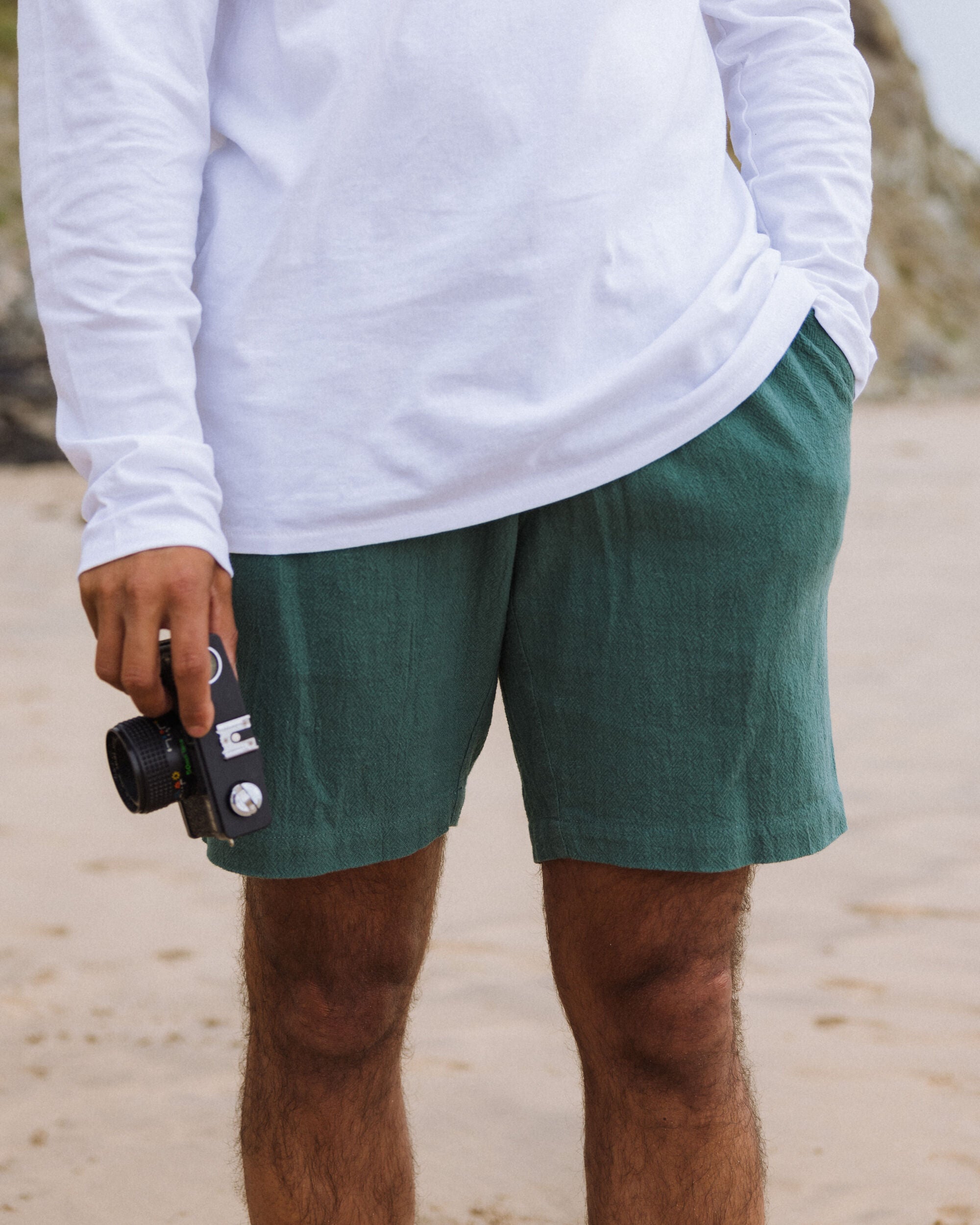 Drifter Cotton Linen Blend Short - Deep Ocean - Lifestyle