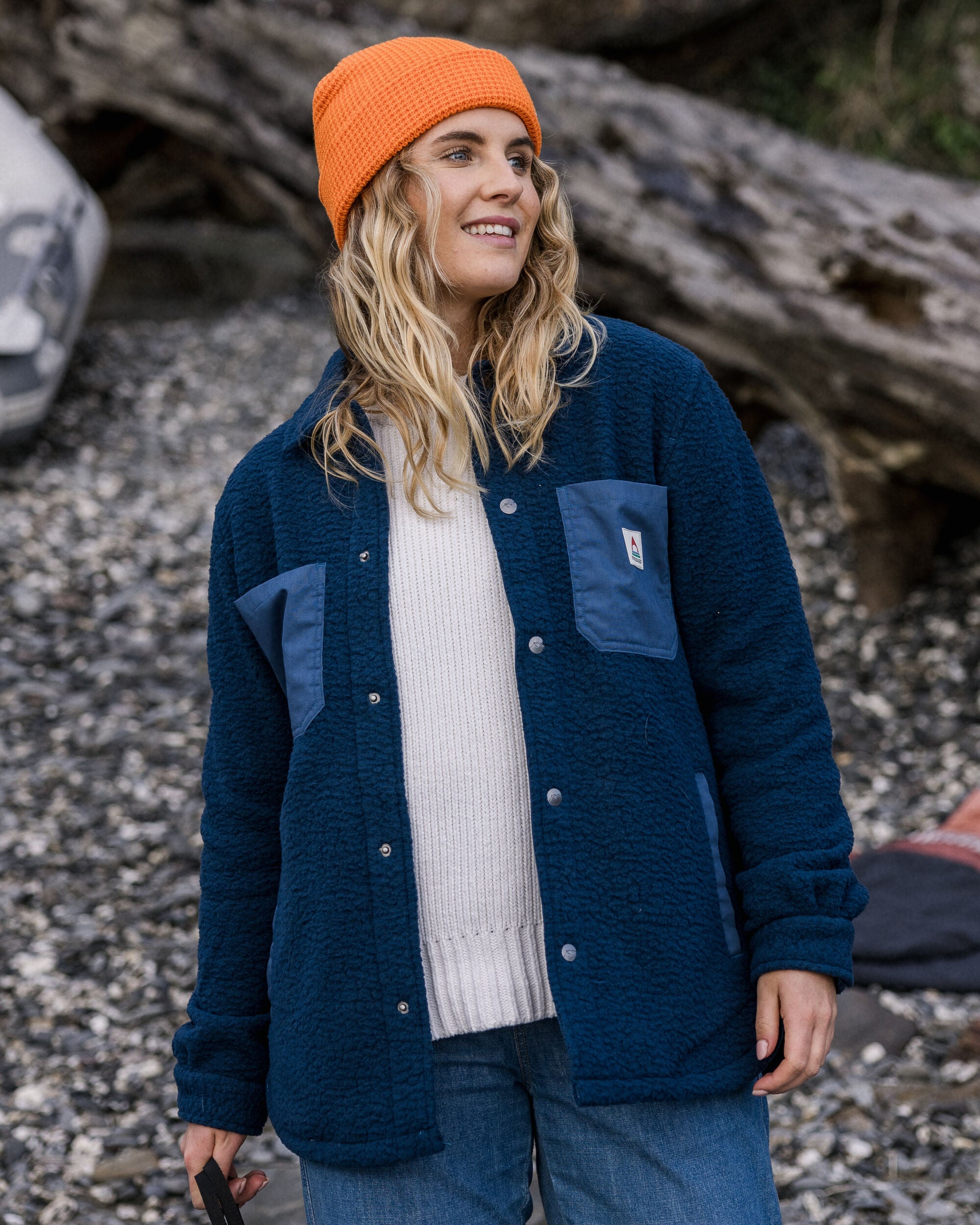 Rappel Recycled Sherpa Oversized Shirt Dark Denim – Passenger