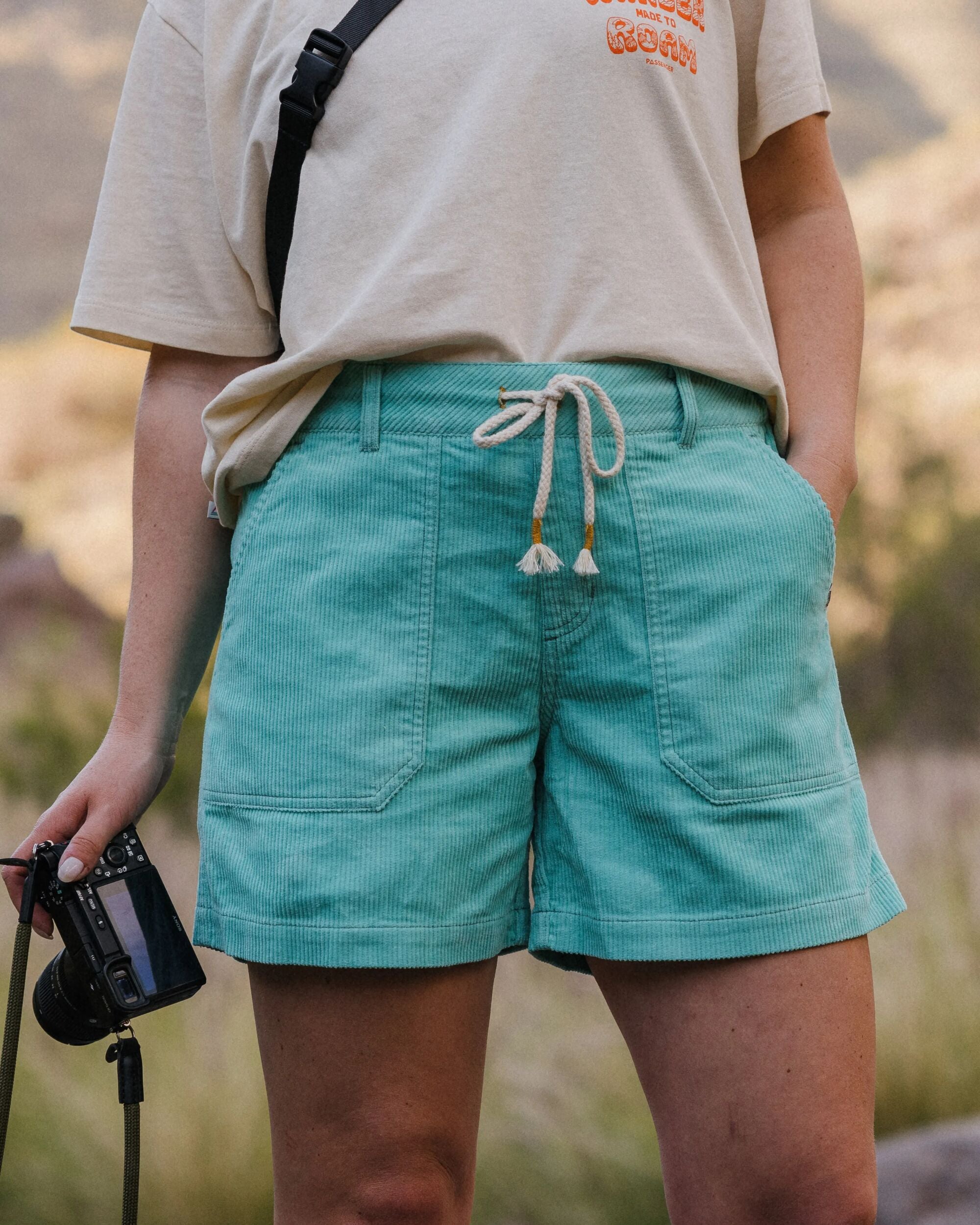 Avian Organic Cord Short - Aqua - Lifestyle