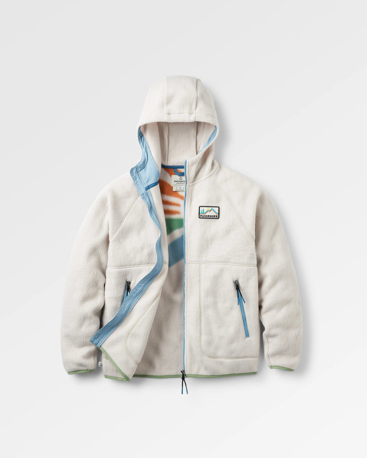 North Coast Vista Full Zip Recycled Sherpa Fleece - Oatmeal - Flatlay