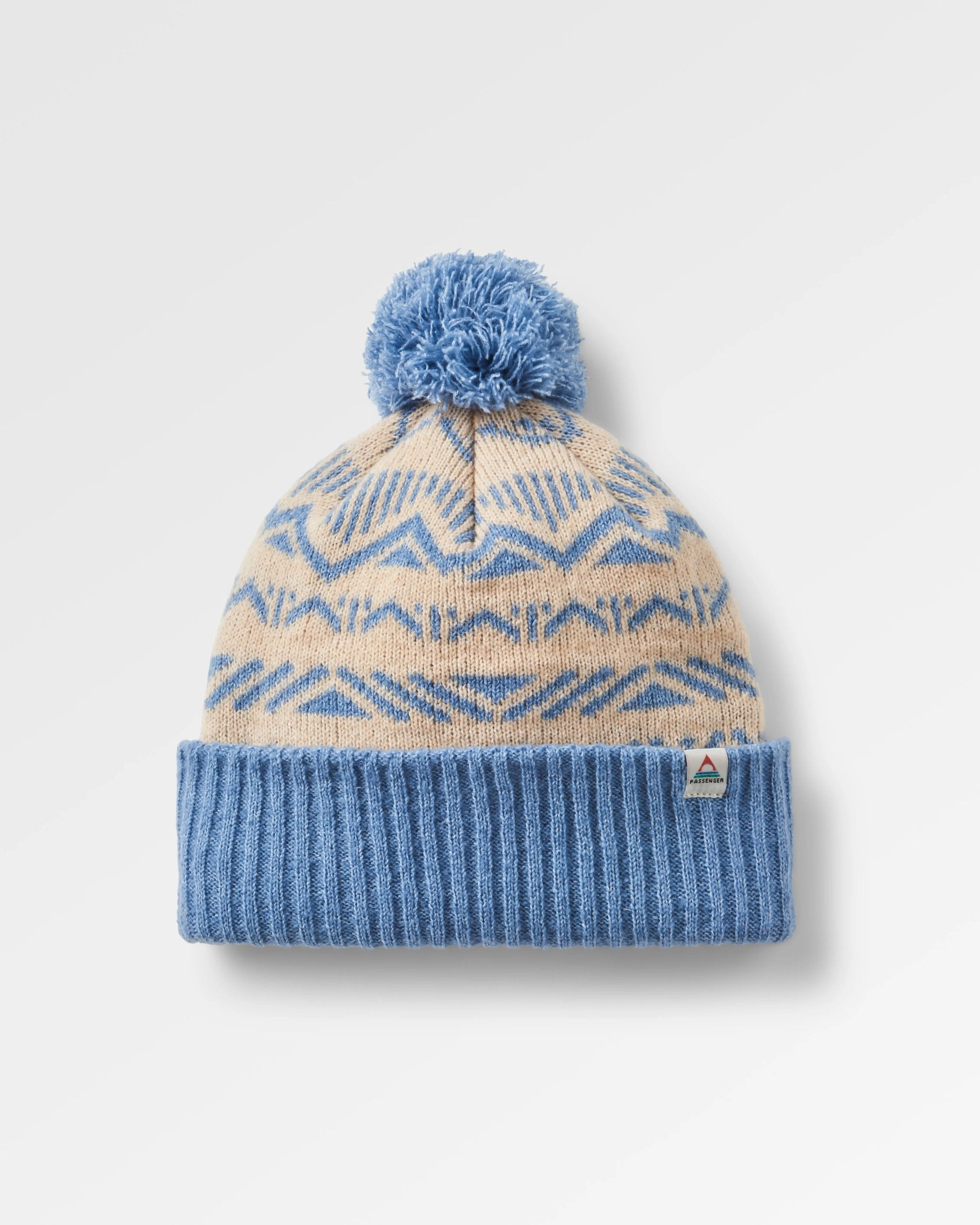 Nurture Bobble Beanie - Faded Denim - Flatlay