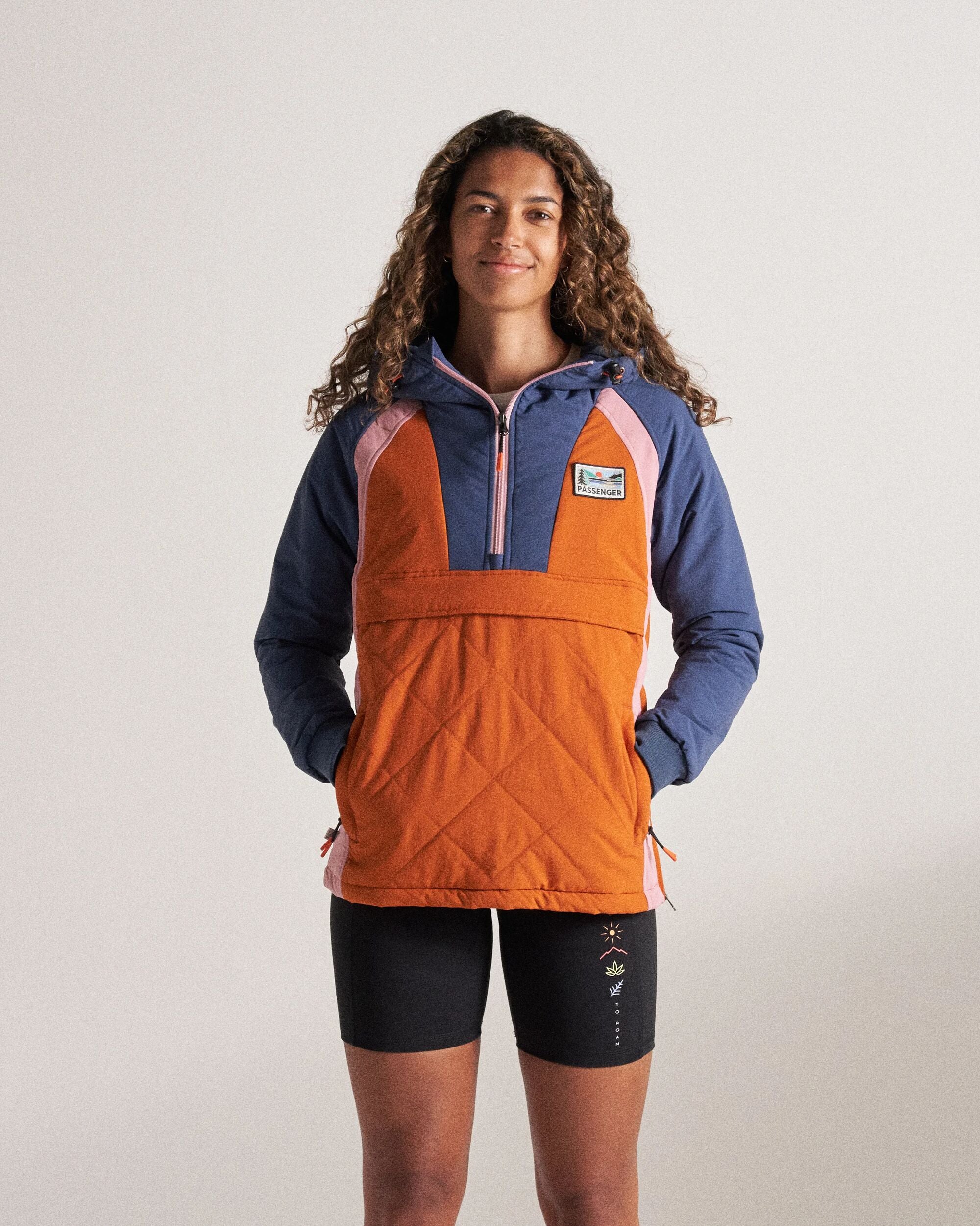Ocean Insulated Anorak Dark Denim/Sunset Orange – Passenger