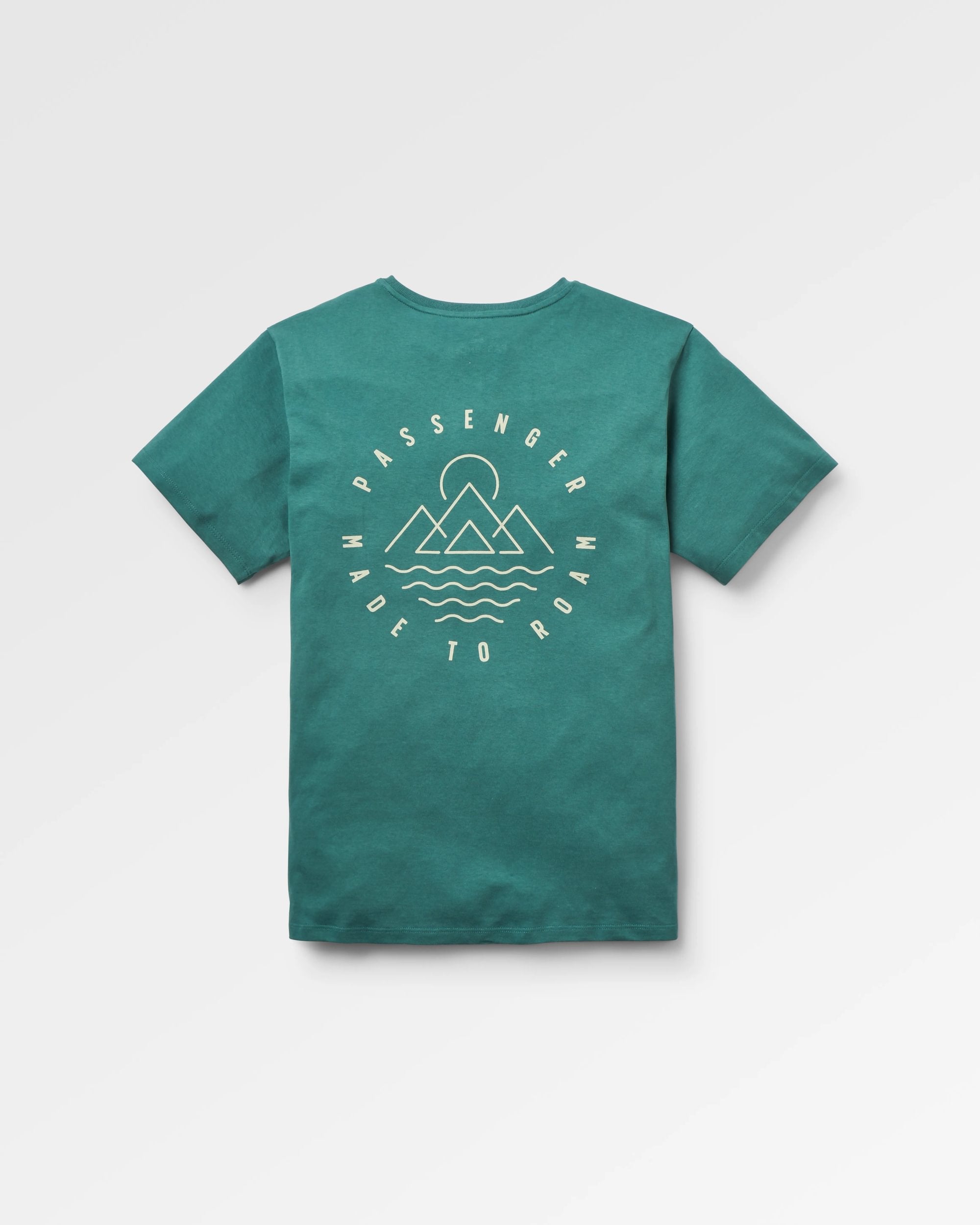 Escapism Recycled Cotton T-Shirt - Deep Ocean - Flatlay