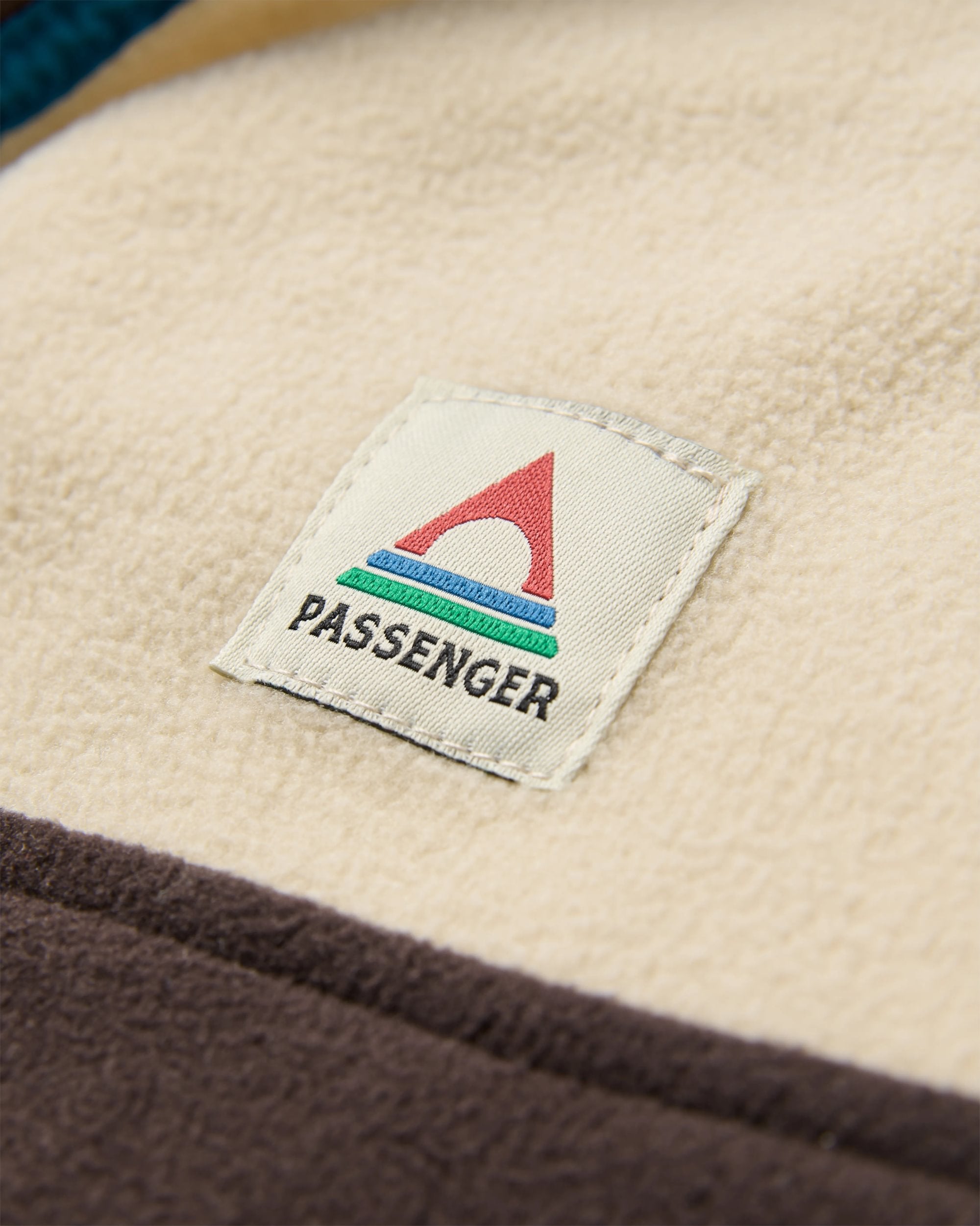 Set Off Recycled Polar 1/4 Zip Fleece - Oatmeal/Espresso - Flatlay