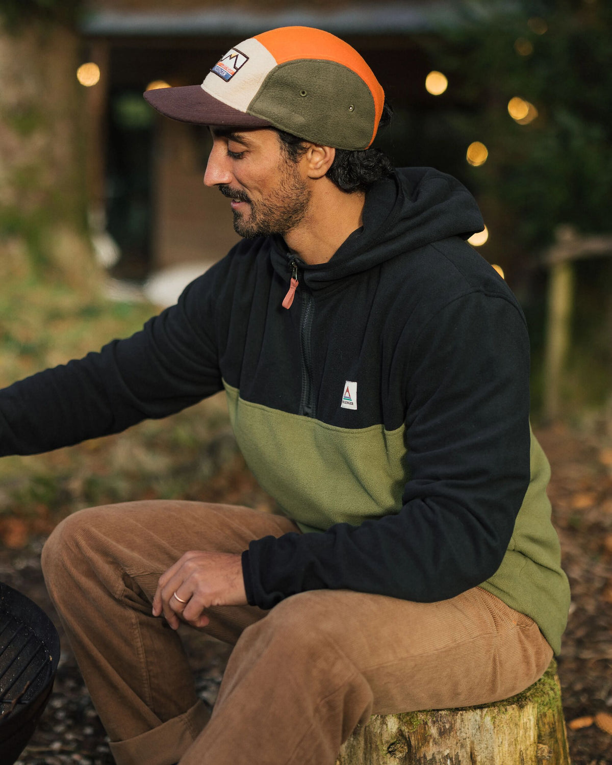 Set Off Polar Hooded Fleece - Black/Khaki - Lifestyle
