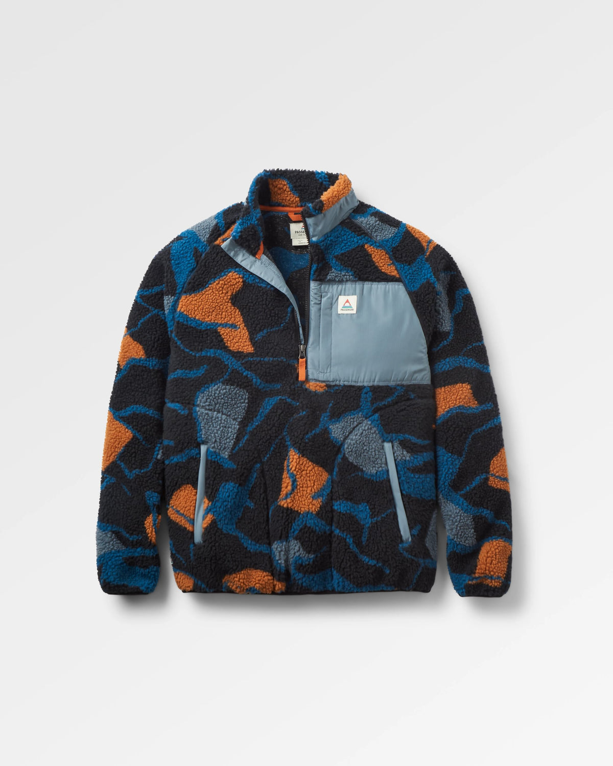 Offroad Sherpa 1/2 Zip Fleece - Abstract Trails Black - Flatlay