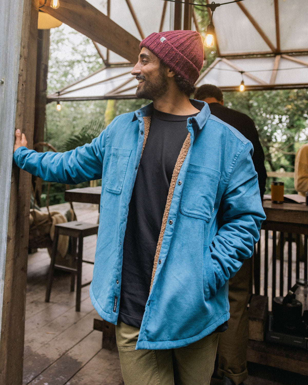 Kodiak Sherpa Lined Cord Overshirt - Blue Steel - Lifestyle