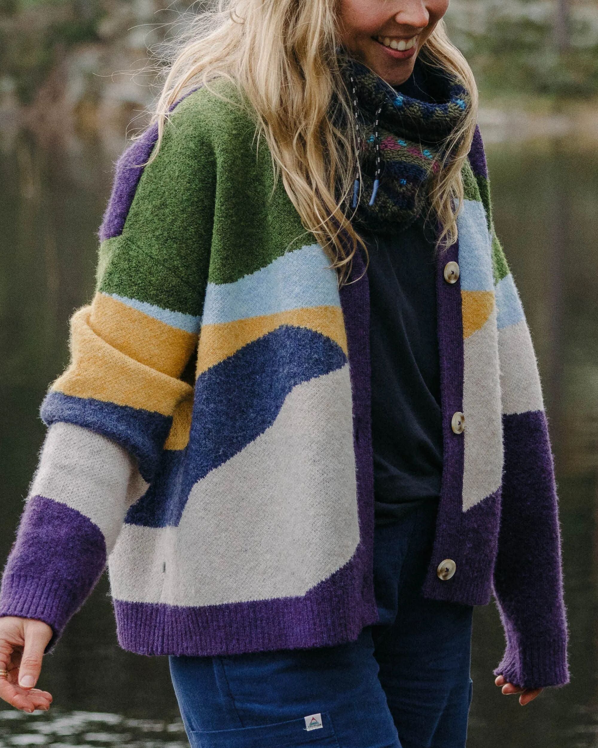 225524 Rustic Patchwork Plum Cardigan (Wildwoven Dream) main image 0