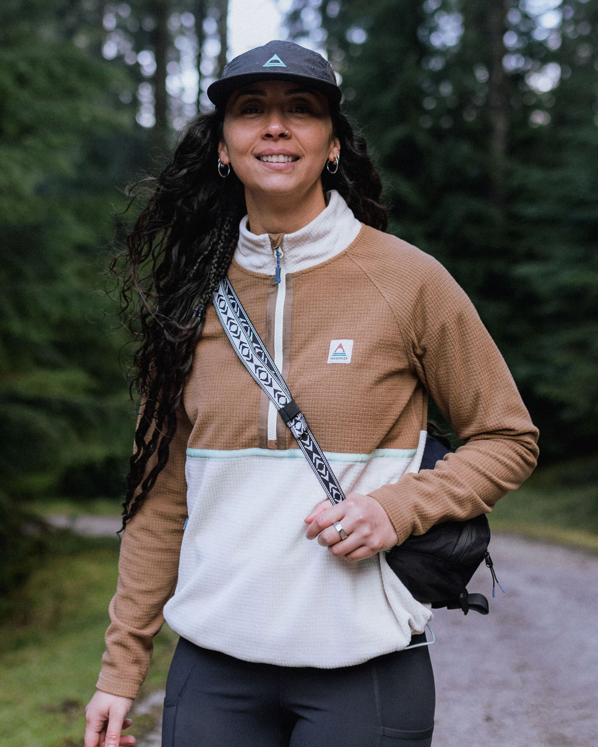 Off Trail Grid Polar Fleece - Caramel/Birch - Lifestyle