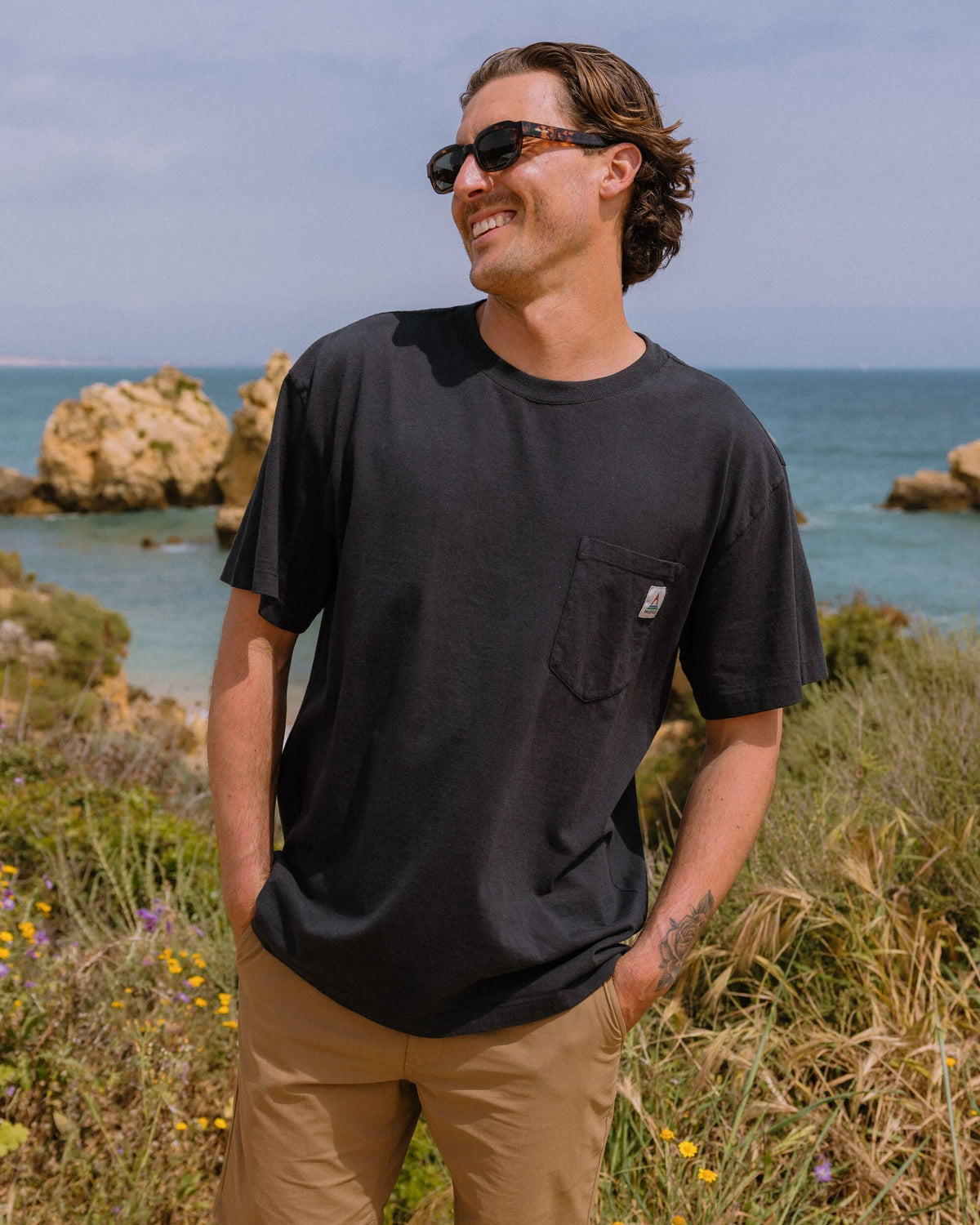Heritage Organic Relaxed Fit T-Shirt - Black - Lifestyle