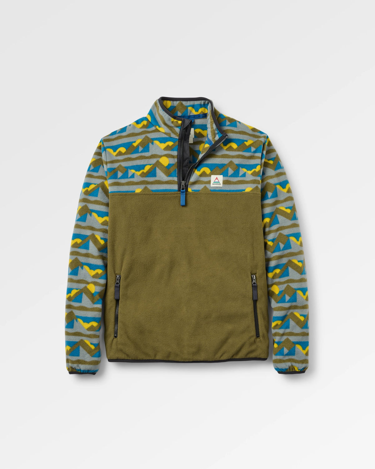 Set Off Polar 1/4 Zip Fleece - Views Dark Olive - Flatlay