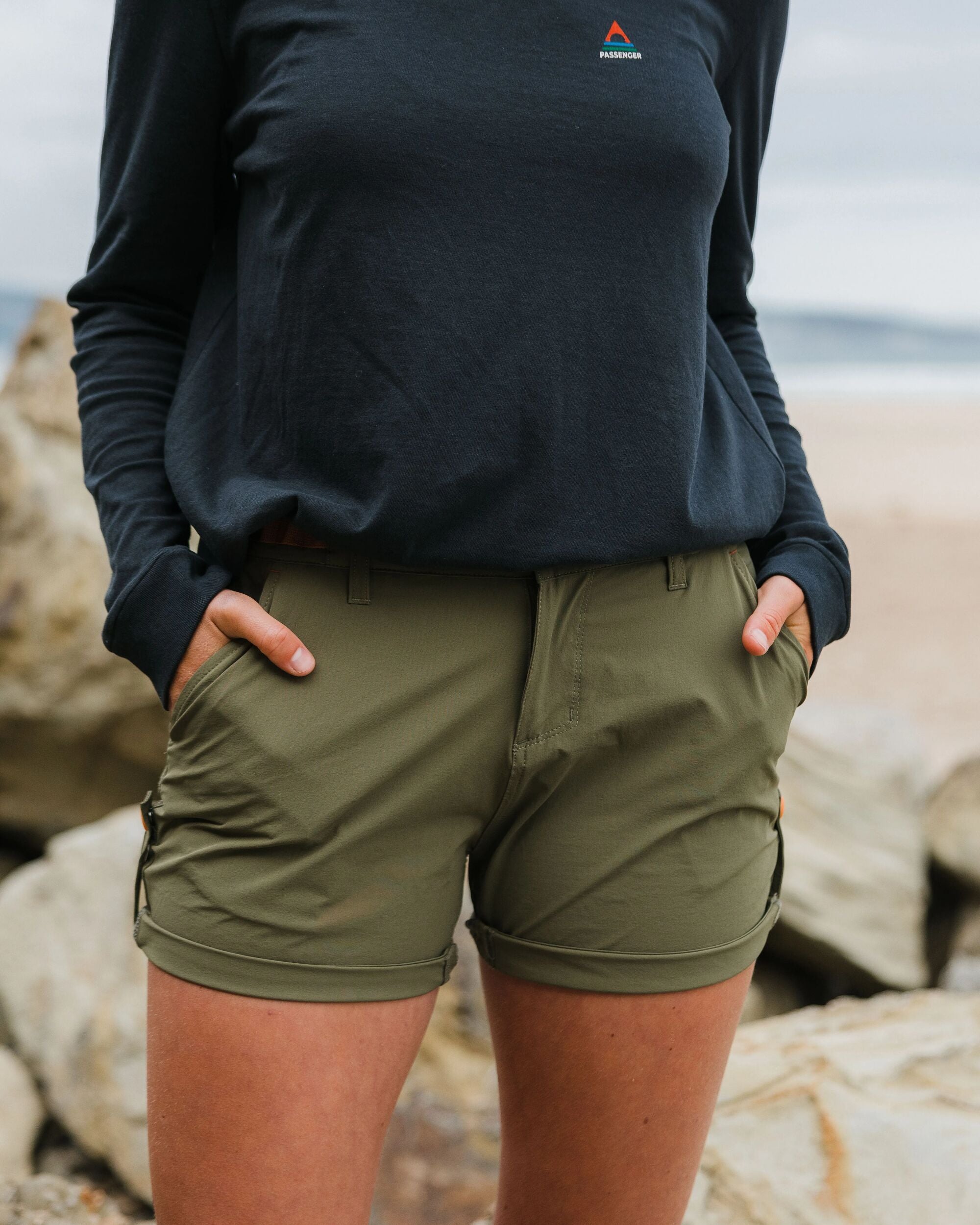 365 Trail Roll Up Short - Khaki - Lifestyle