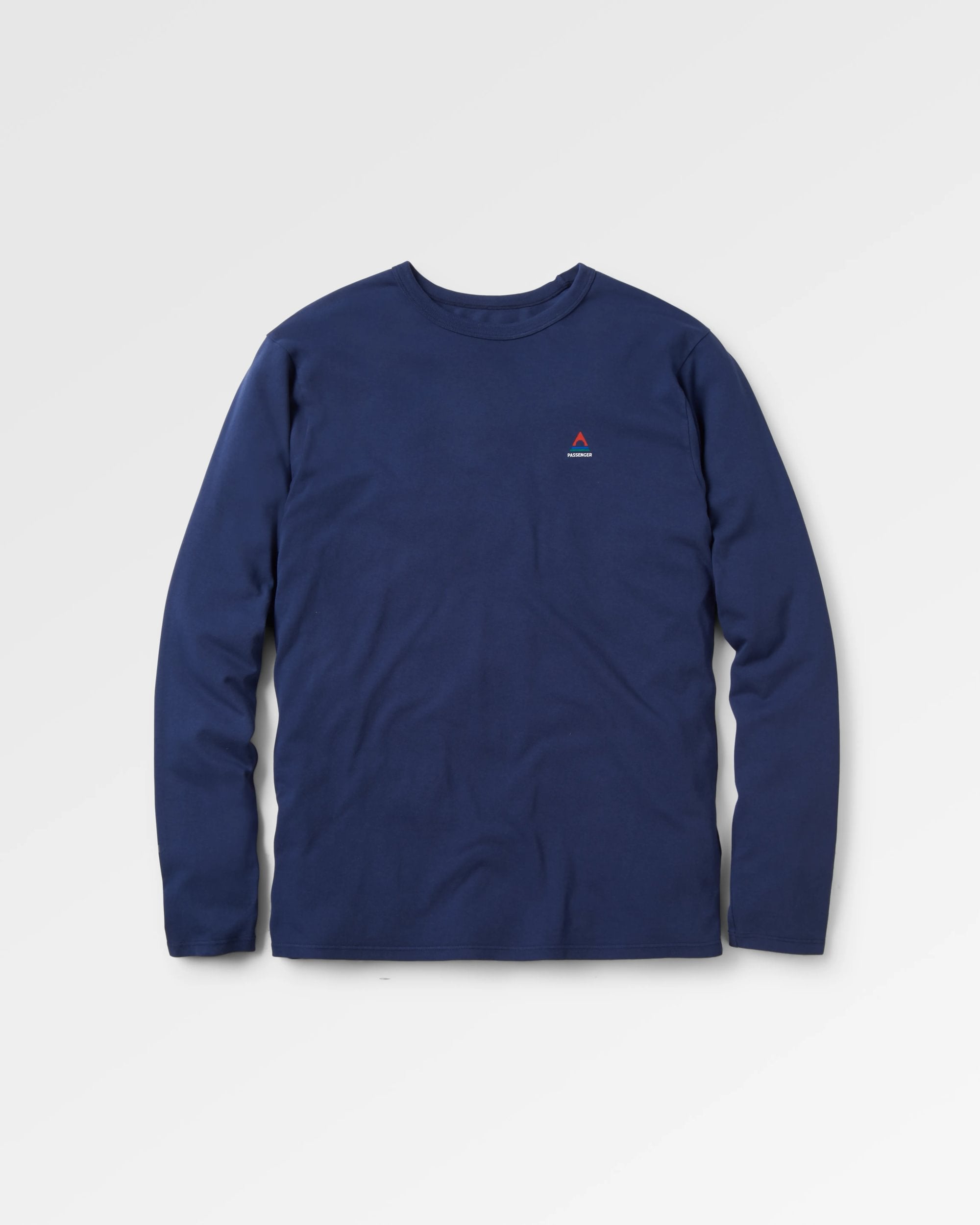 Classic Logo Recycled Cotton LS T-Shirt - Rich Navy - Flatlay