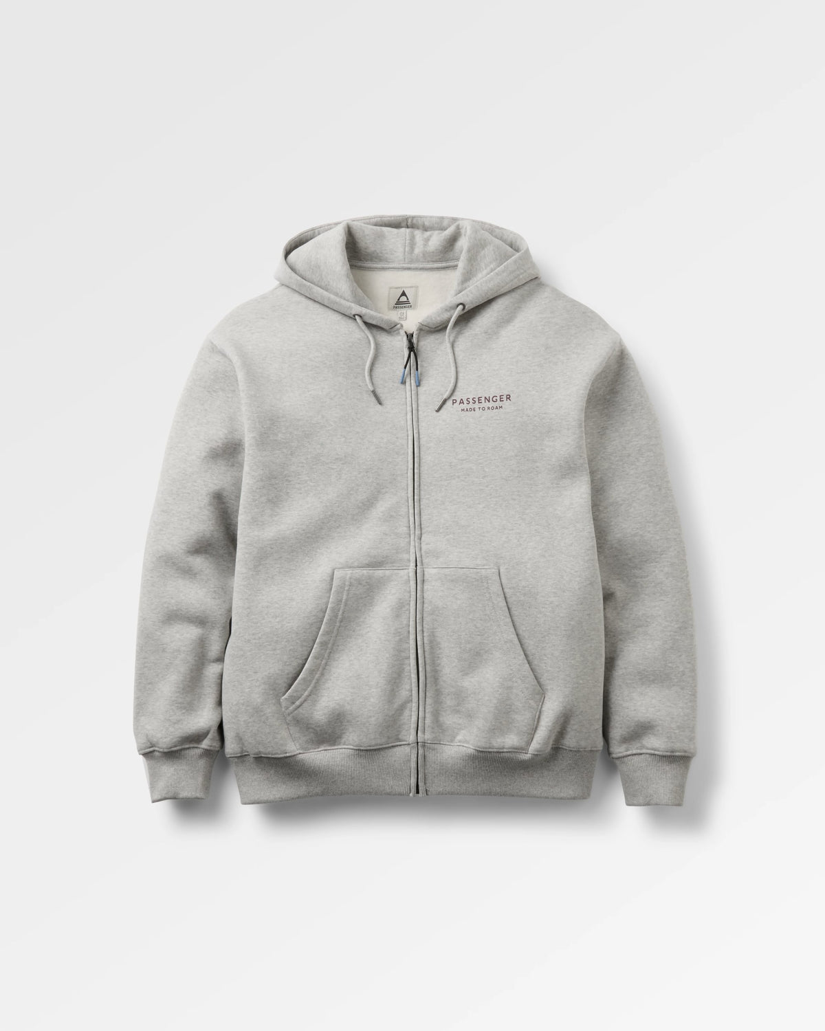 Slower Rhythms Full Zip Hoodie - Grey Marl - Flatlay