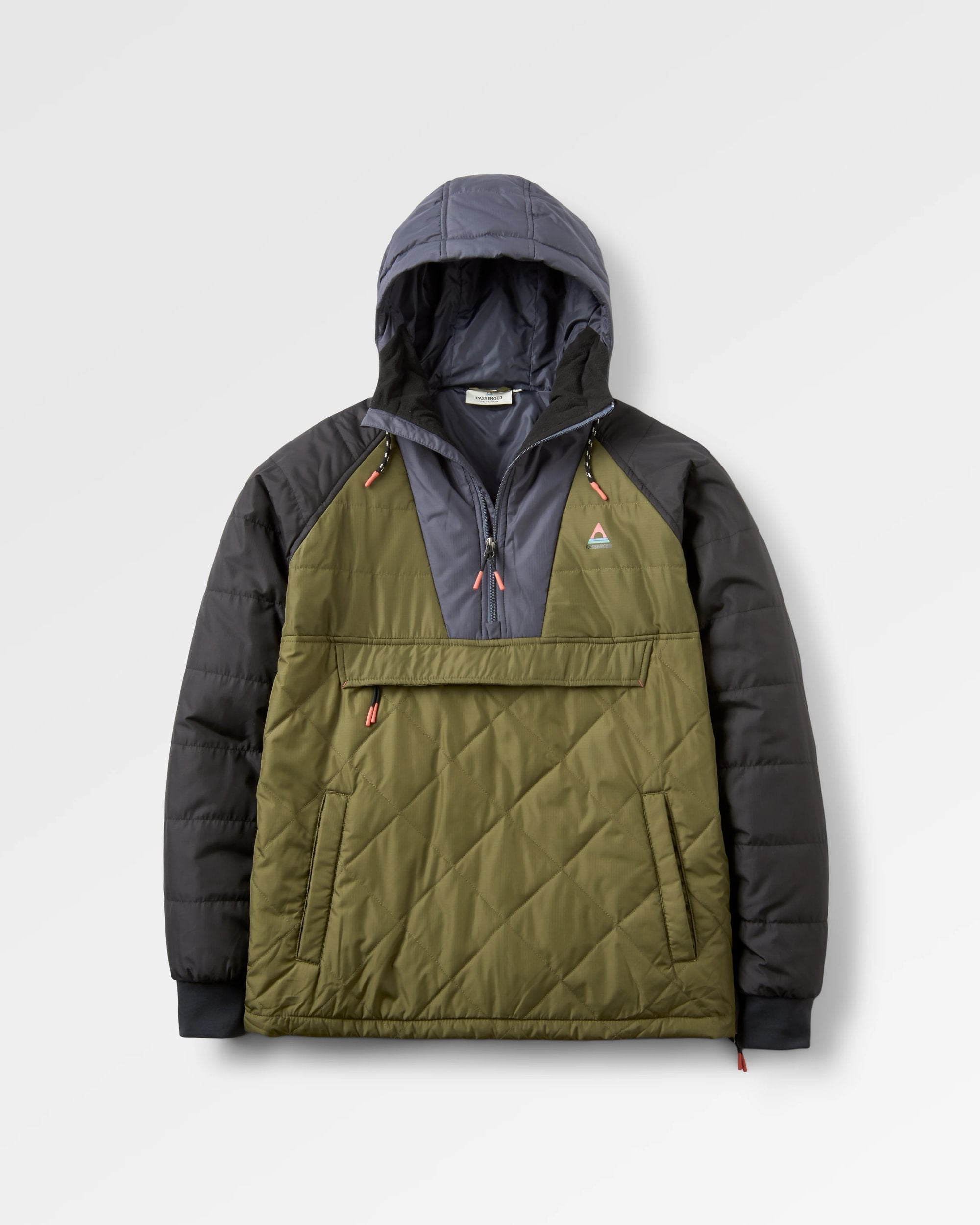 Oceanic Recycled Insulated Anorak - Black/Khaki - Flatlay