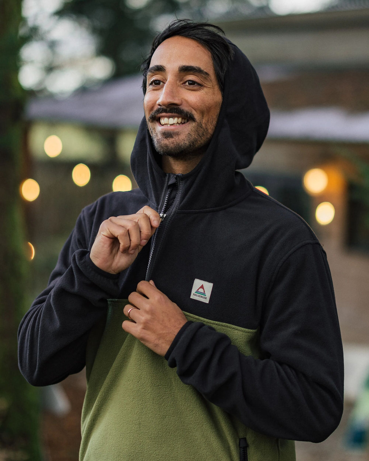 Set Off Polar Hooded Fleece - Black/Khaki - Lifestyle