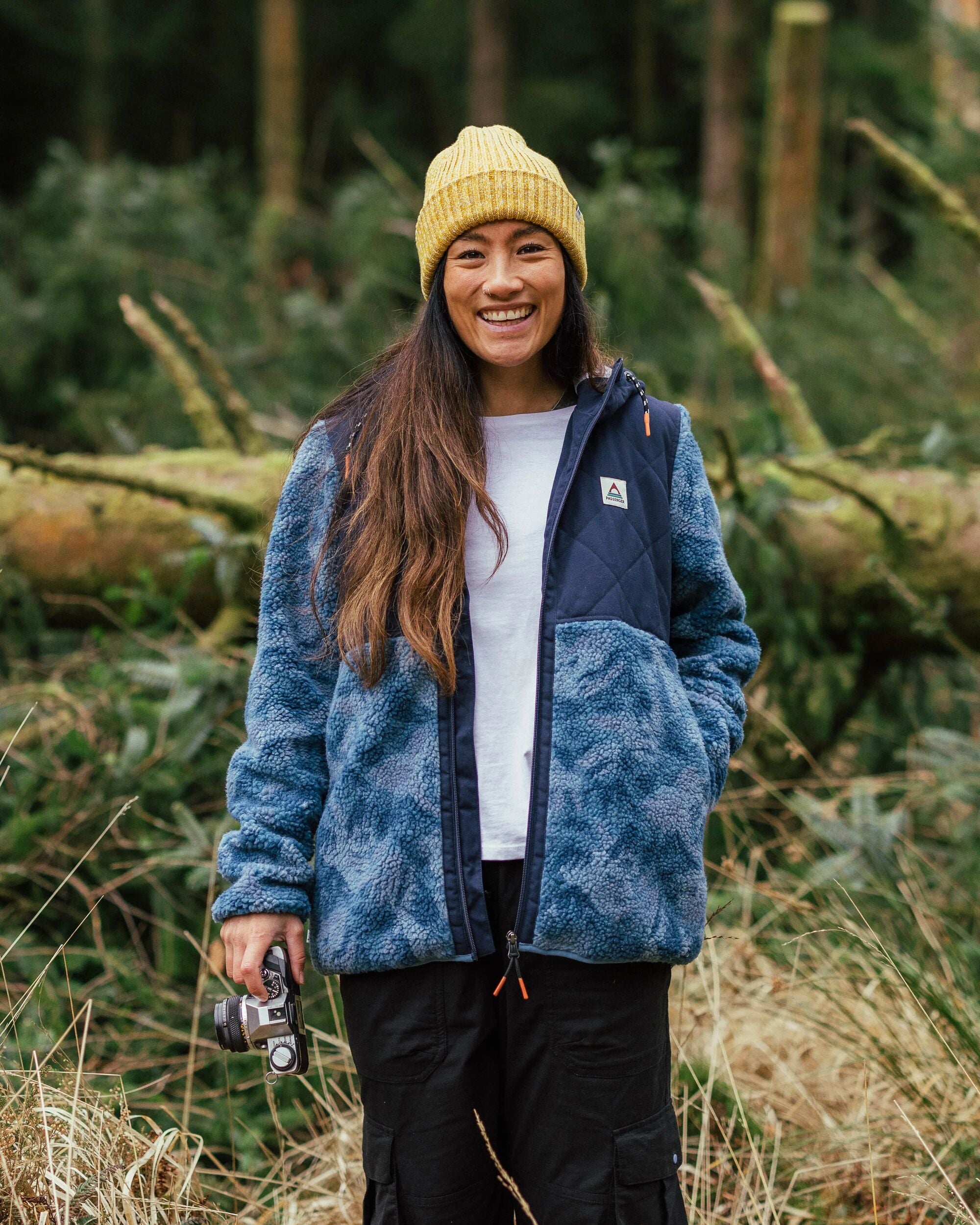 Sefton Recycled Deep-Pile Sherpa Full Zip Fleece Abstract Mountain