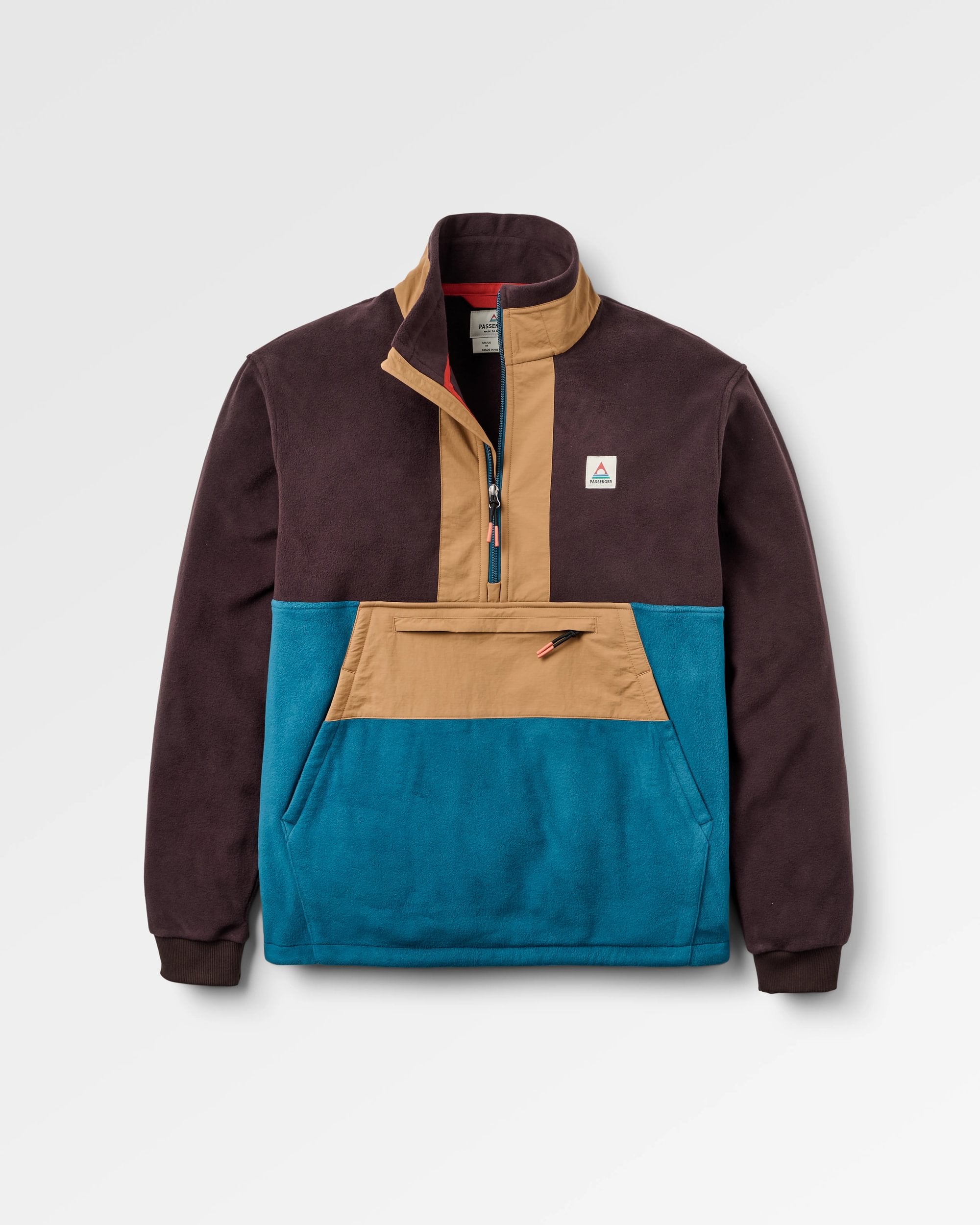 Woodland Hoodless 1/2 Zip Polartec® Fleece Espresso/Tidal Blue