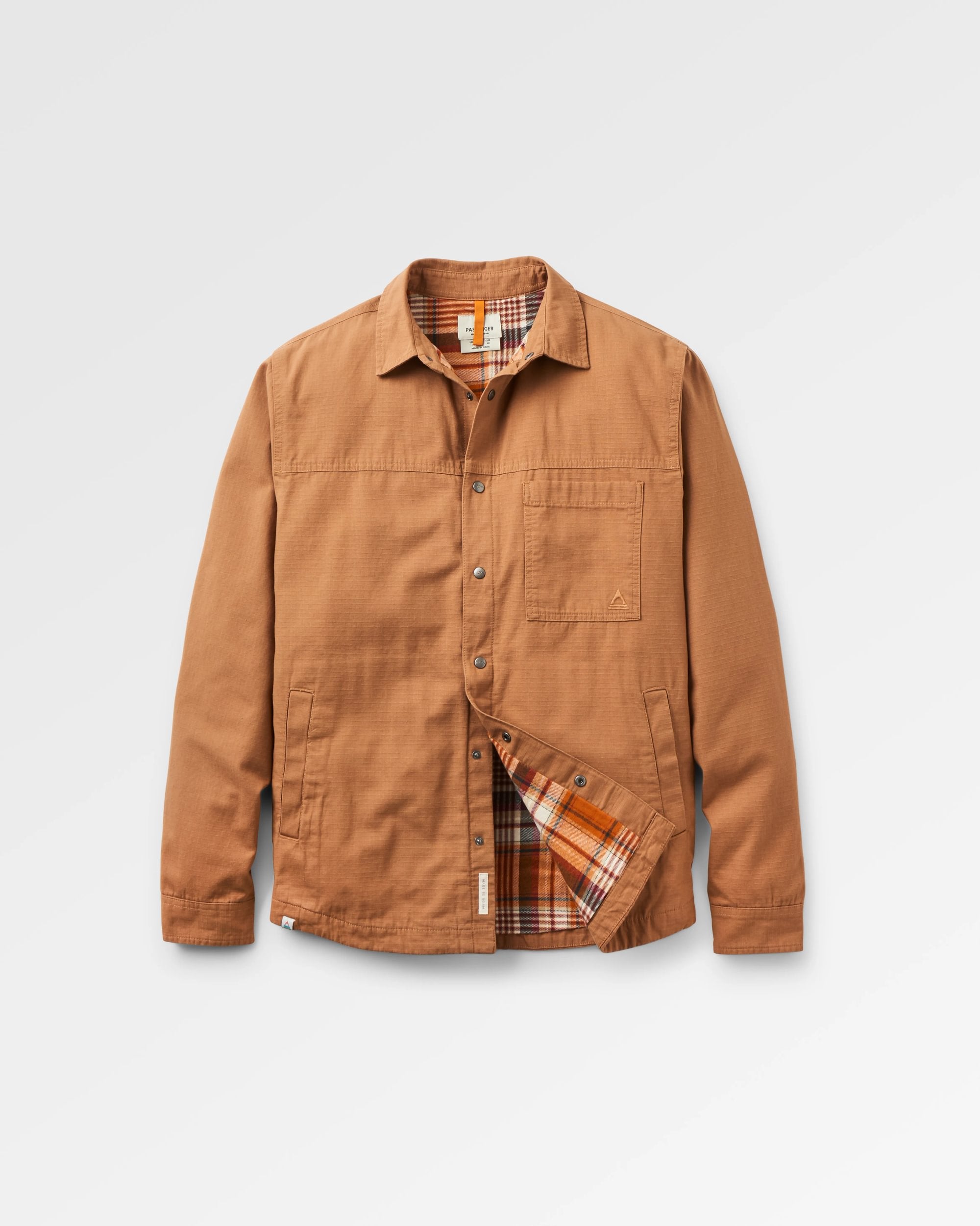 Way Flannel Lined Overshirt - Toffee - Flatlay