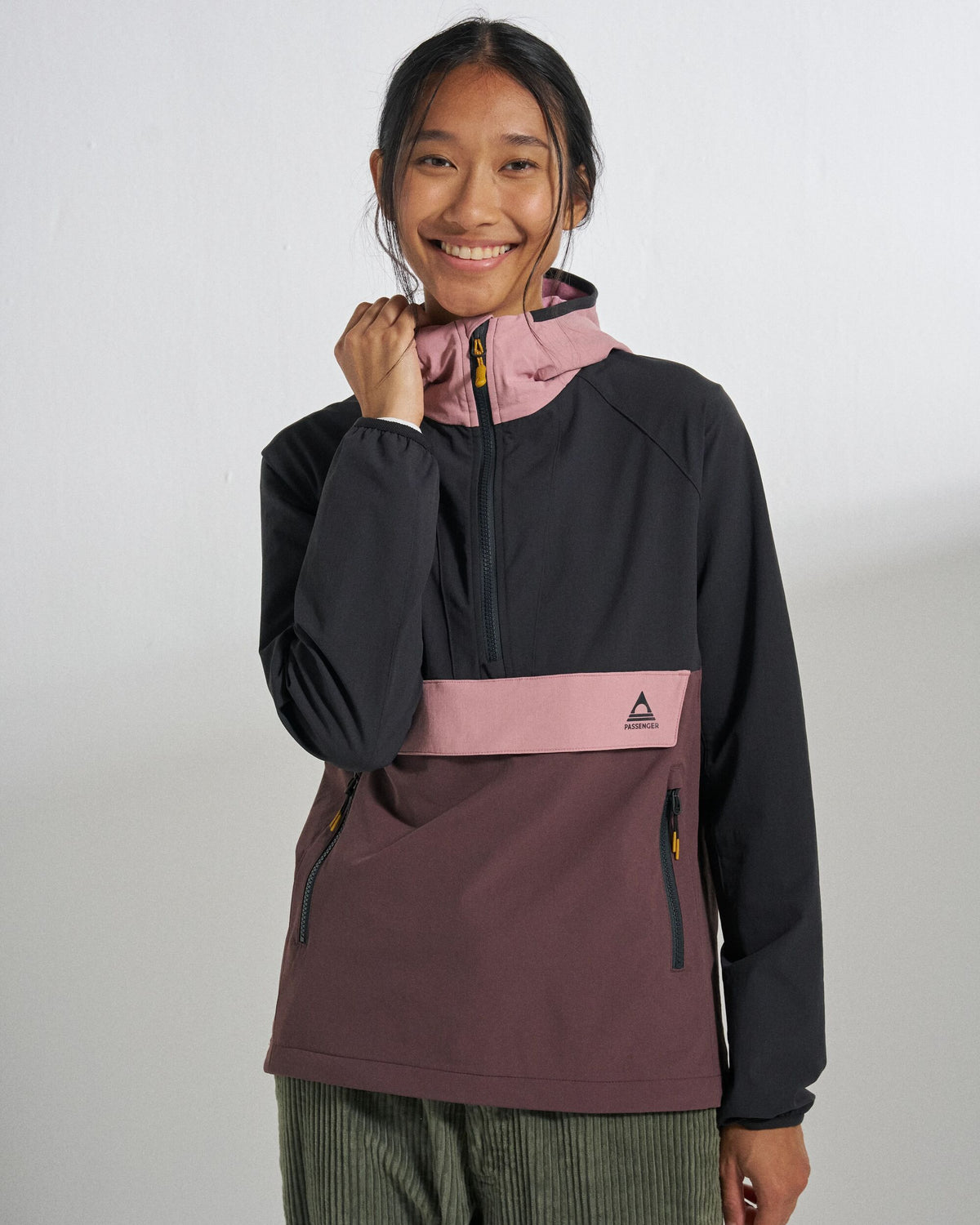 Trailscape Lite Women's Softshell Anorak - Brambleberry/Faded Black - Studio Model