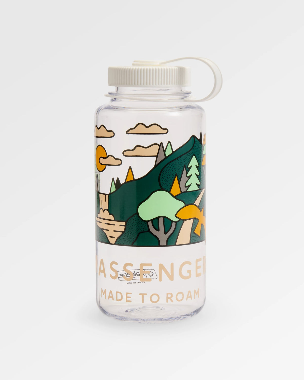 Nalgene 1L Wide Mouth Water Bottle - Slower Rhythms Deep Ocean - Flatlay
