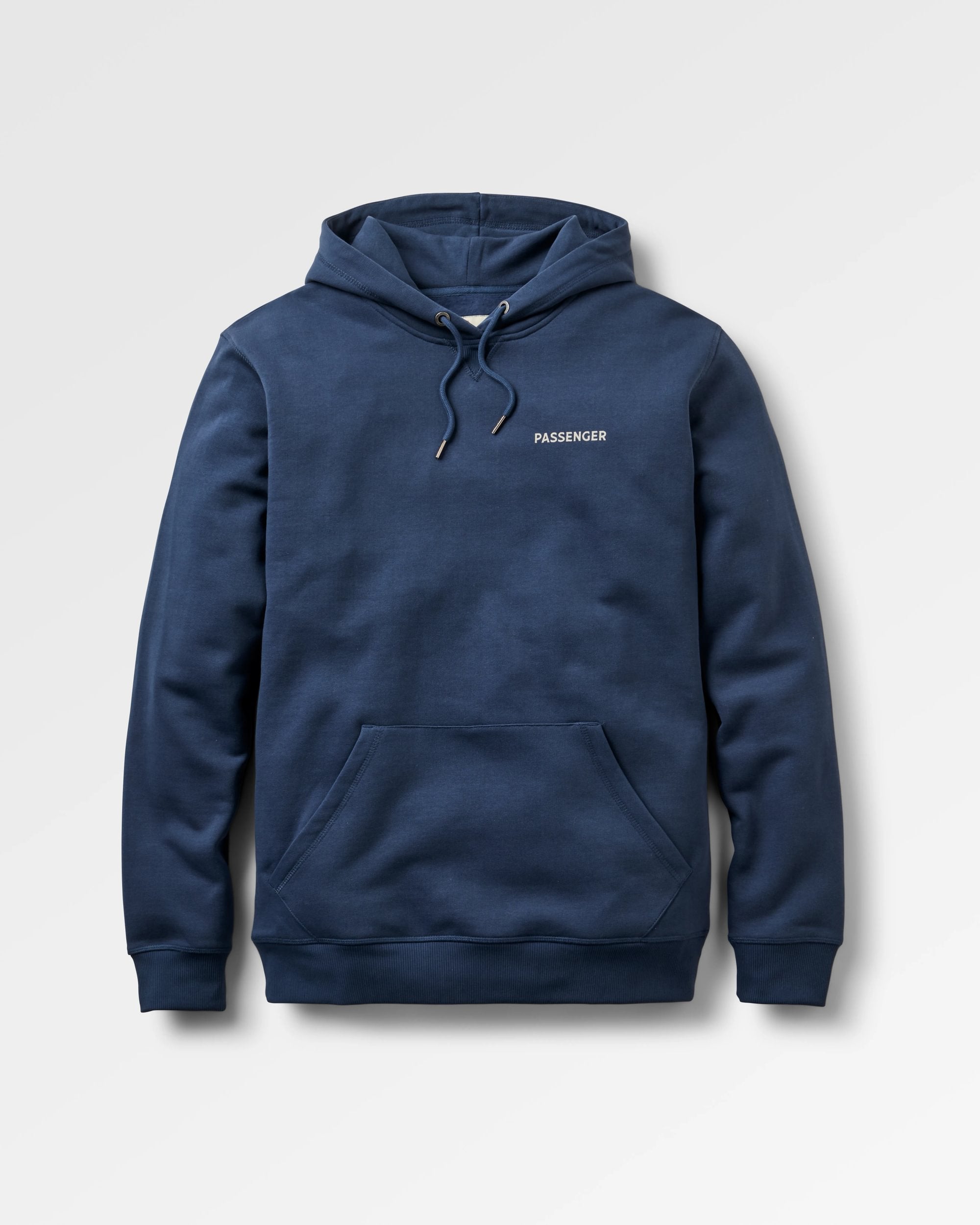 Roamer Recycled Cotton Hoodie - Rich Navy - Flatlay
