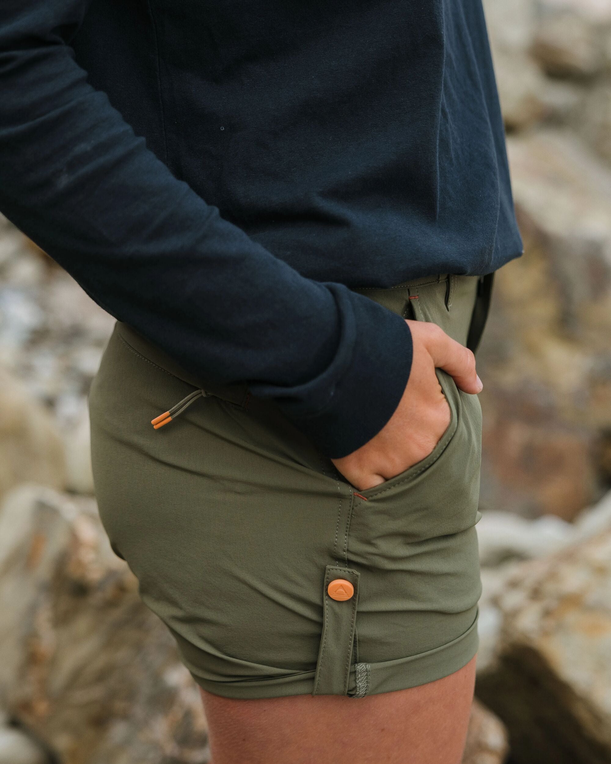 365 Trail Roll Up Short - Khaki - Lifestyle