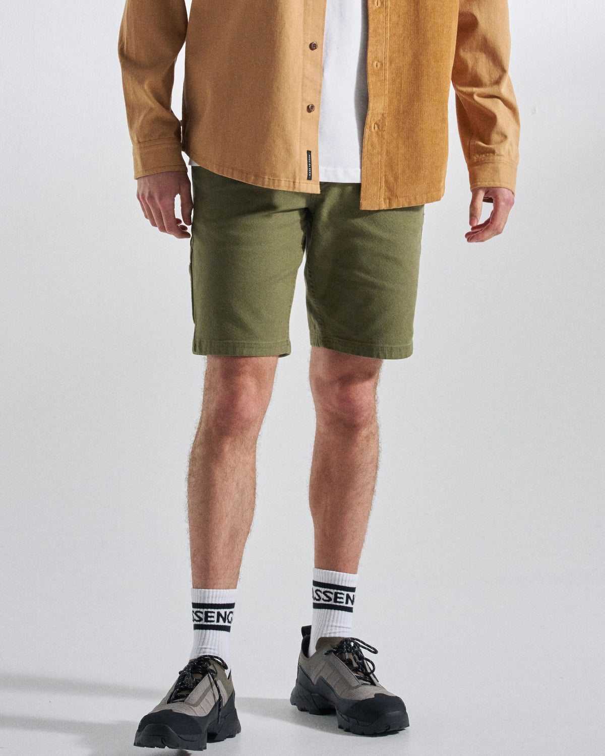 Vantage Cotton Canvas Short - Khaki - Studio Model