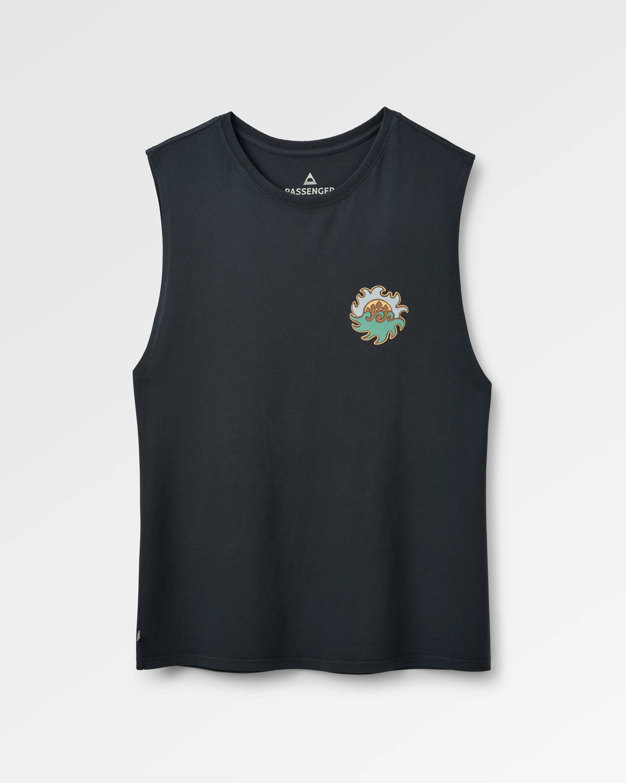 Dune Men's Recycled Cotton Vest - Black - Flatlay