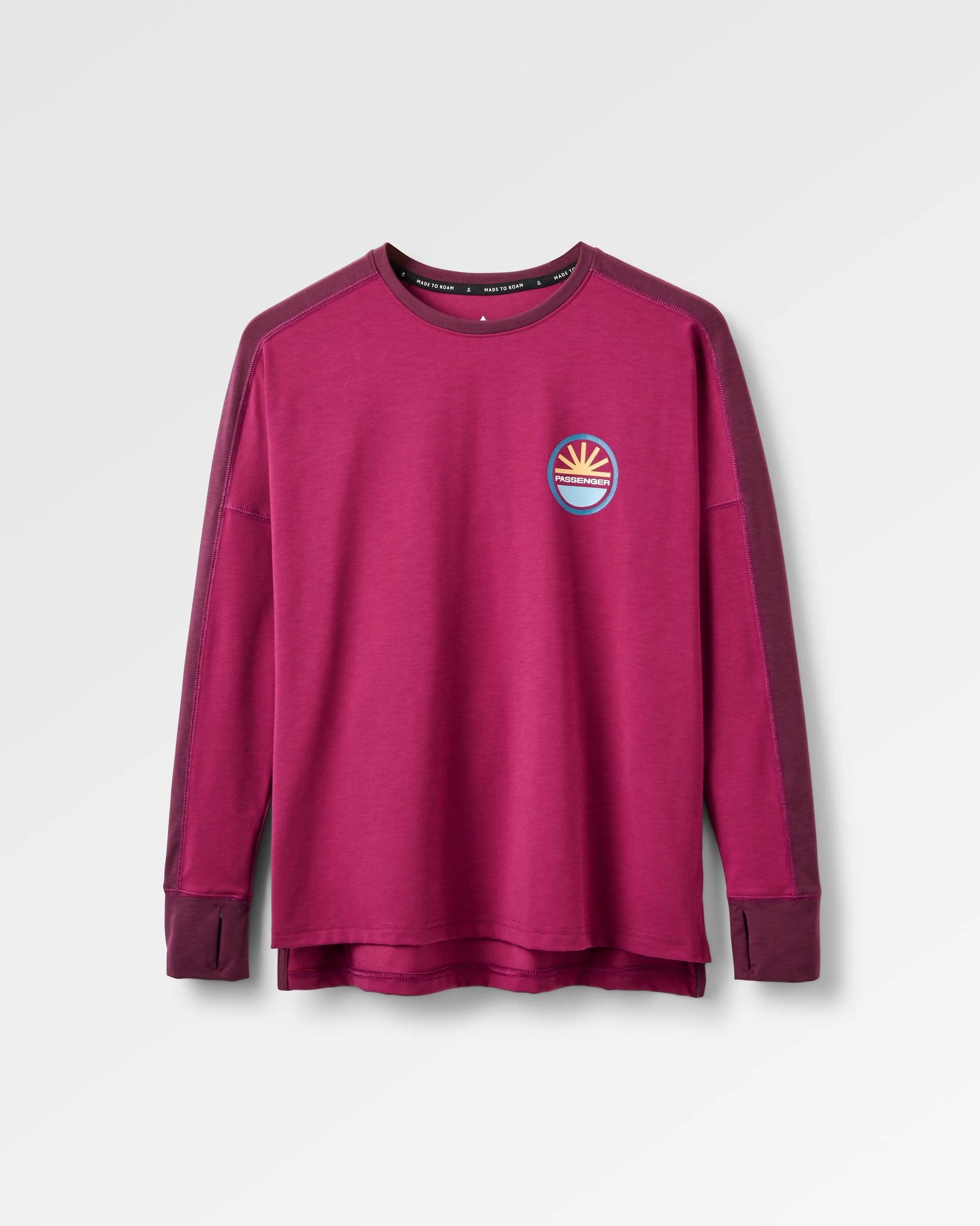 Chase The Light Active LS T-Shirt - Wild Berry - Flatlay