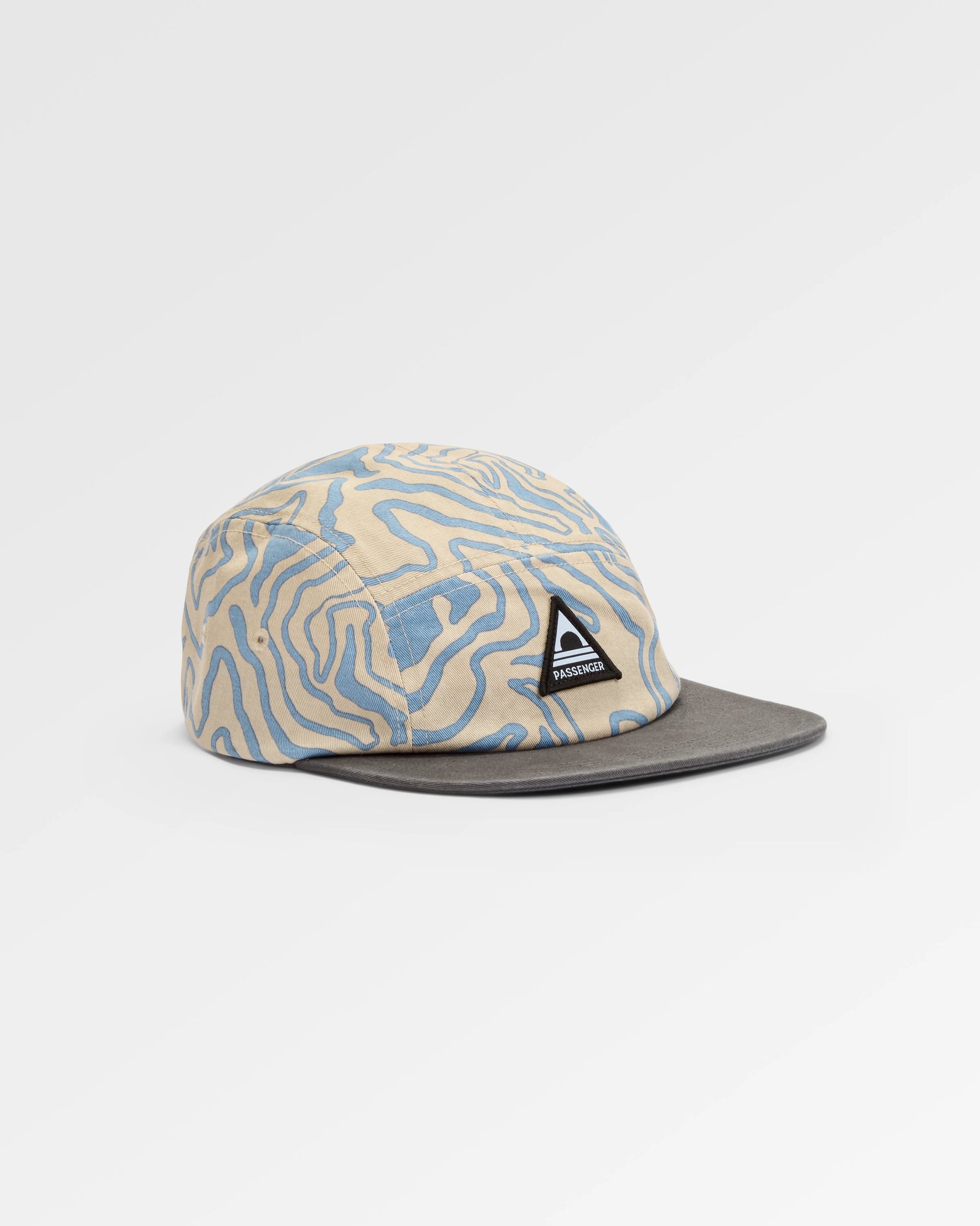 Coast Organic Cotton 5 Panel Snapback Cap - Strata Swirl Birch - Flatlay