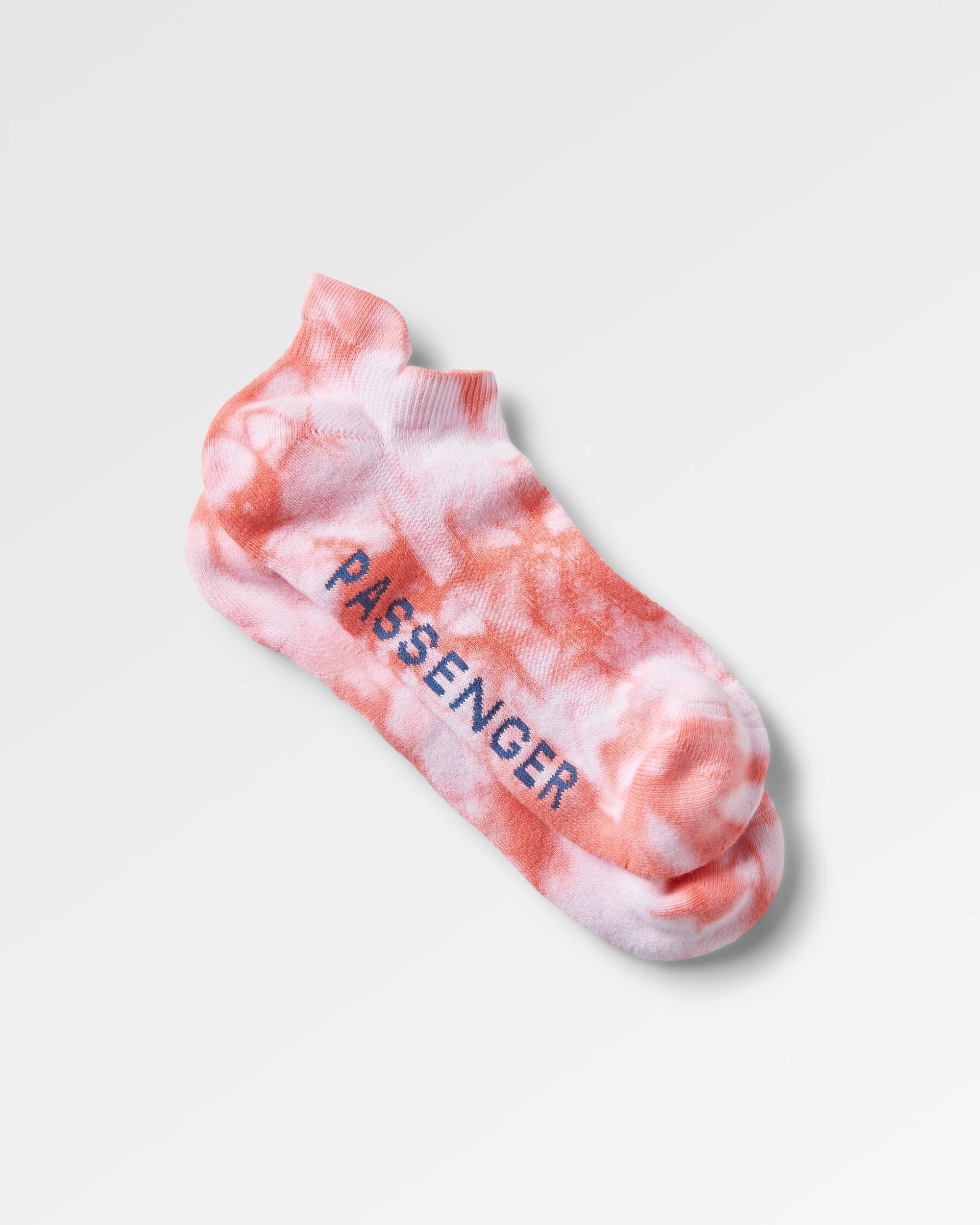 Organic Trainer Socks - Tie Dye Shell Pink - Flatlay