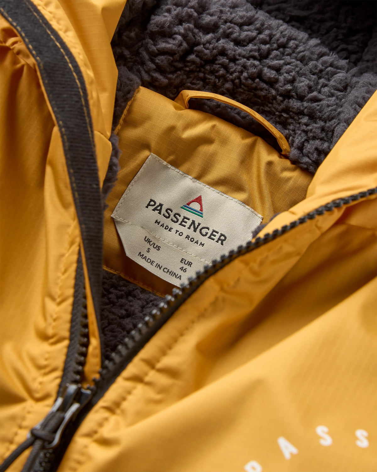 Escapism Sherpa Lined Changing Robe - Spruce Yellow - Flatlay