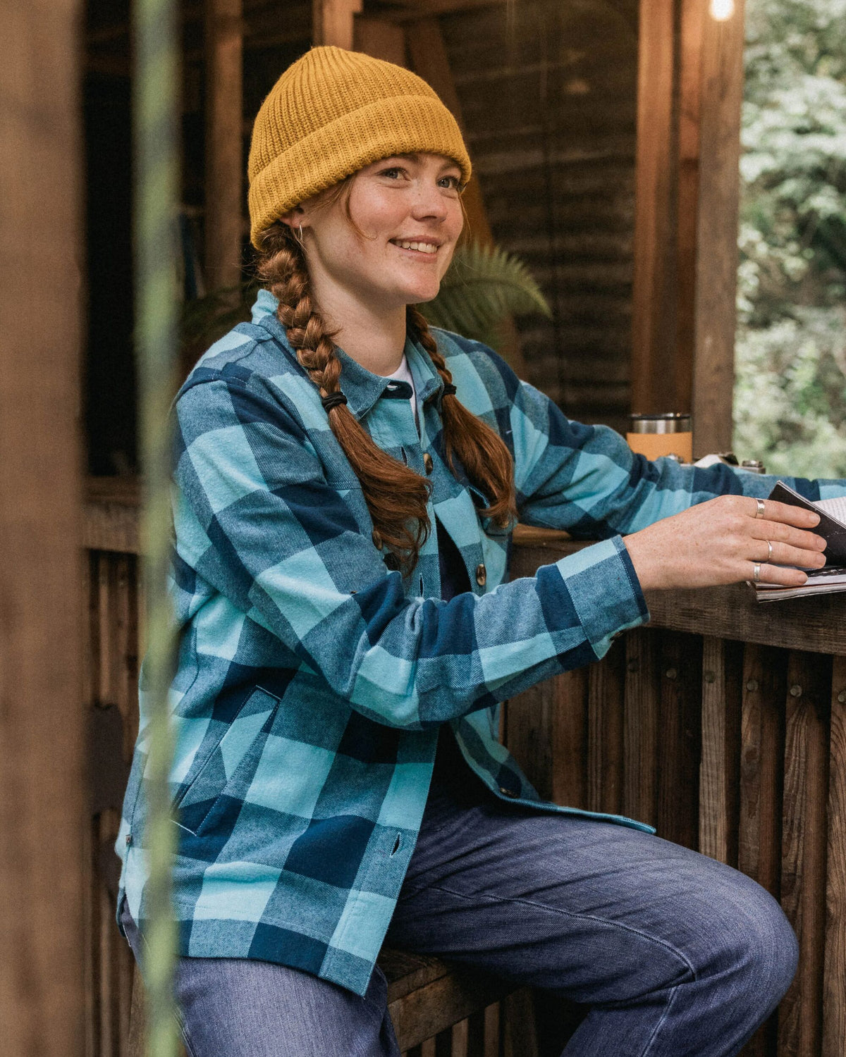 Stella Organic Cotton LS Shirt - Retro Blue Check - Lifestyle