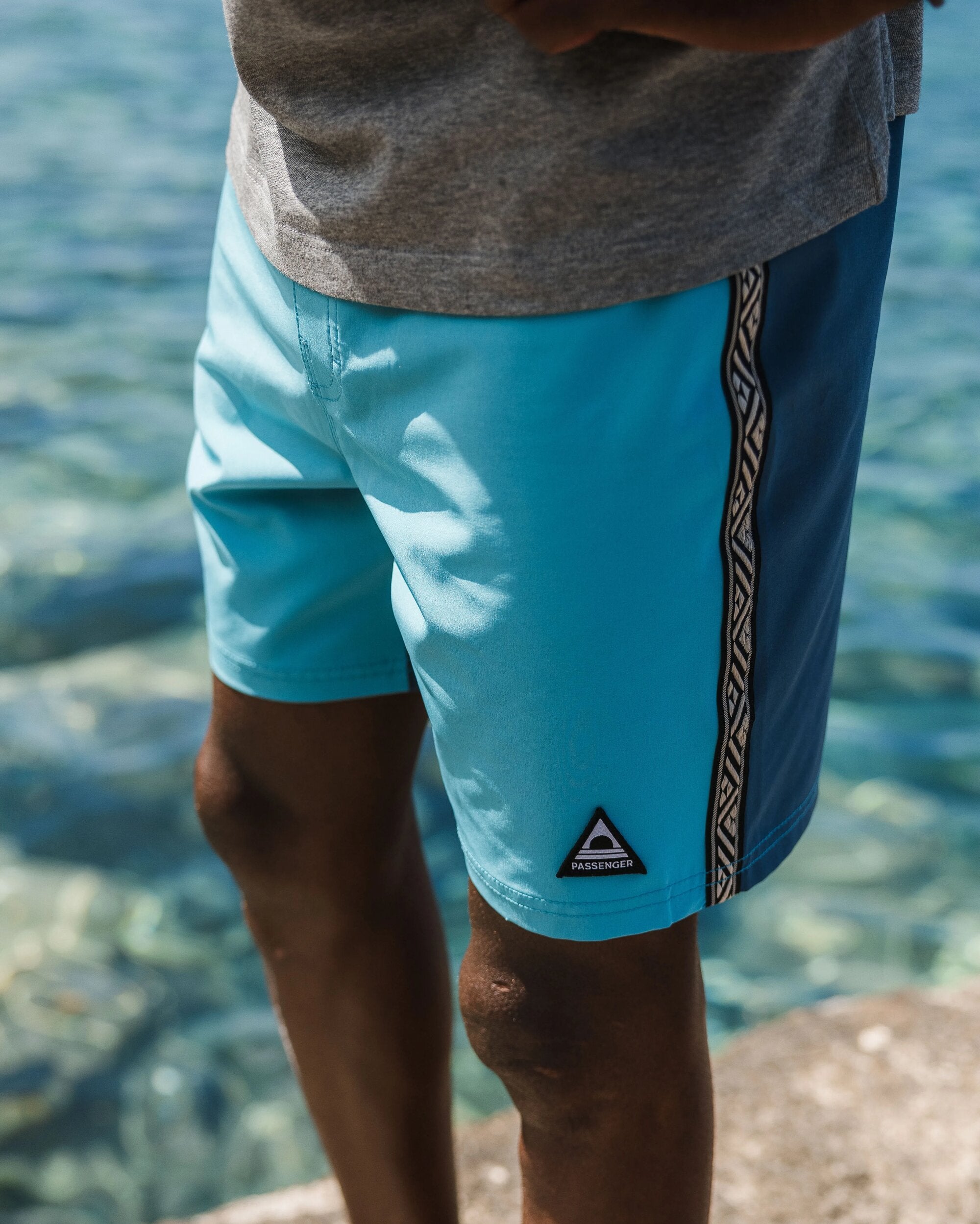 Hollow Recycled Boardshort - Blue Pool - Lifestyle