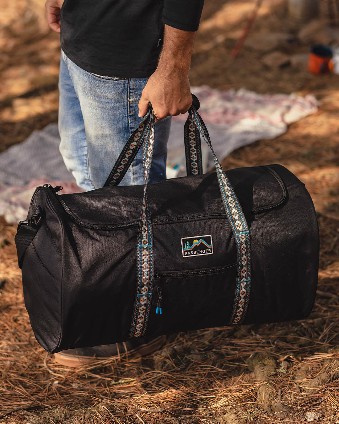 Weekender 58L Recycled Polyester Duffle Bag Black – Passenger