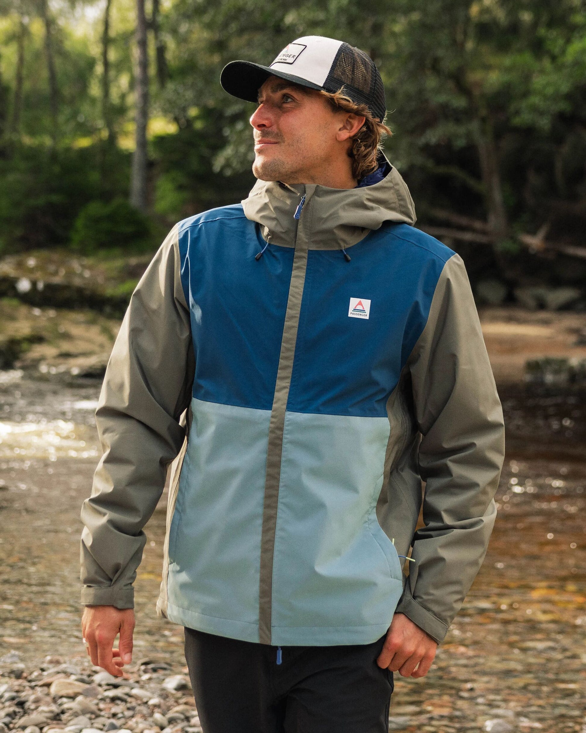 Blue Recycled Rain Jacket Men's Recycled Rain Shell